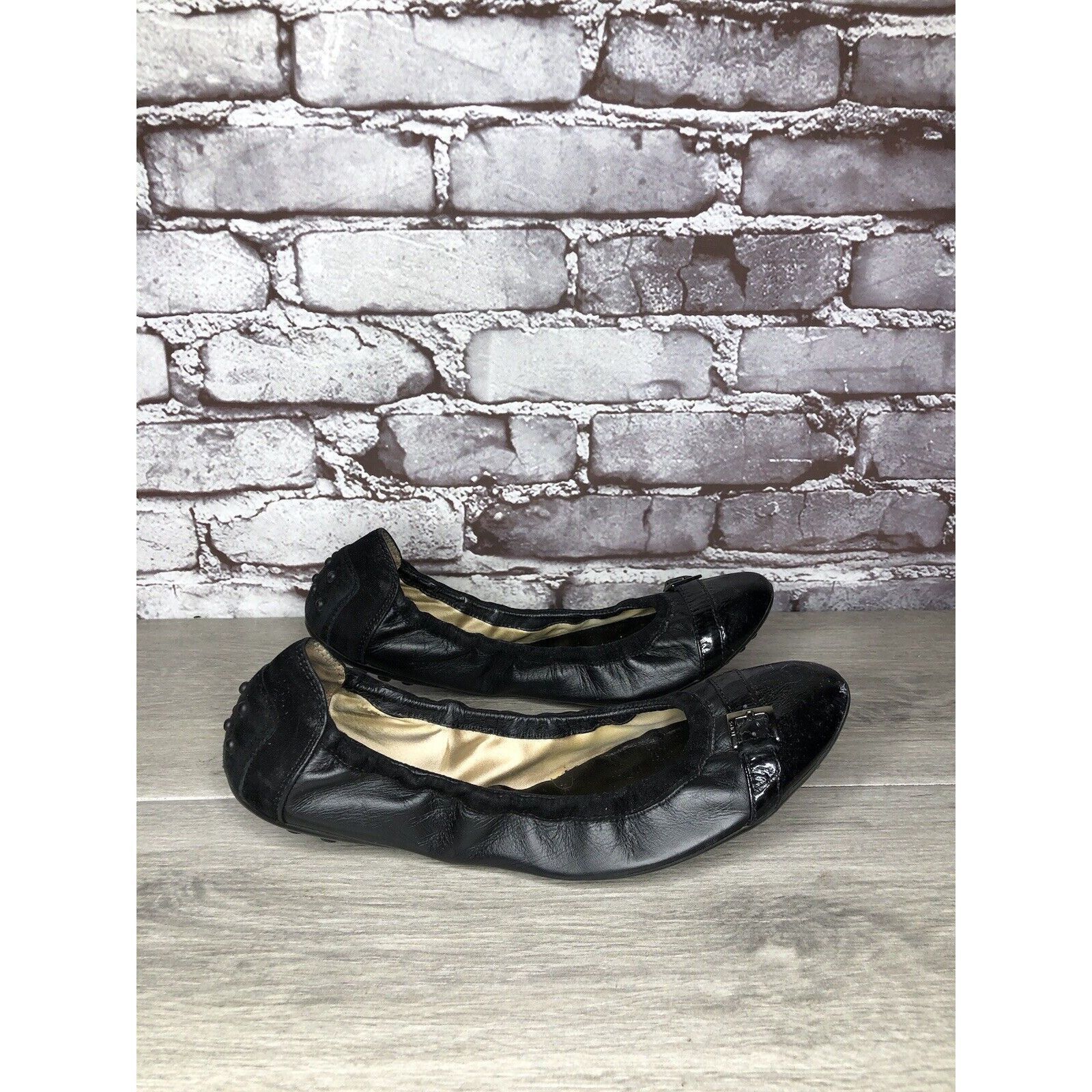 Tod's Tod's Black Leather Cap Toe Buckle Ballerina Ballet Flats Wo Size US 10 / IT 40 - 9 Thumbnail