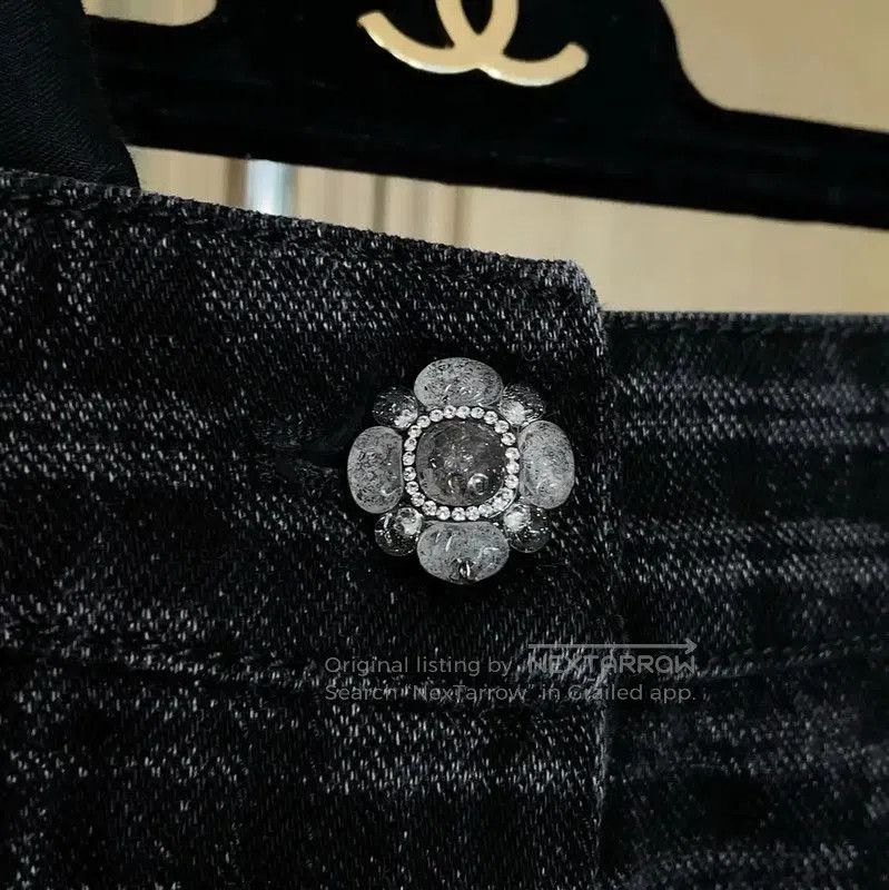 Chanel Chanel Black Striped Cotton Women's Shorts . Size 23" - 6 Thumbnail