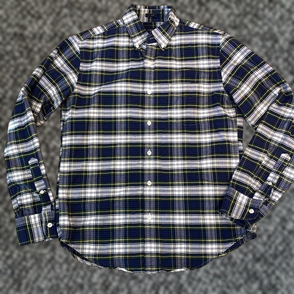 J.Crew J.Crew Slim Fit Oxford Shirt Mens Medium Plaid Button Down Navy Green Size US M / EU 48-50 / 2 - 1 Thumbnail