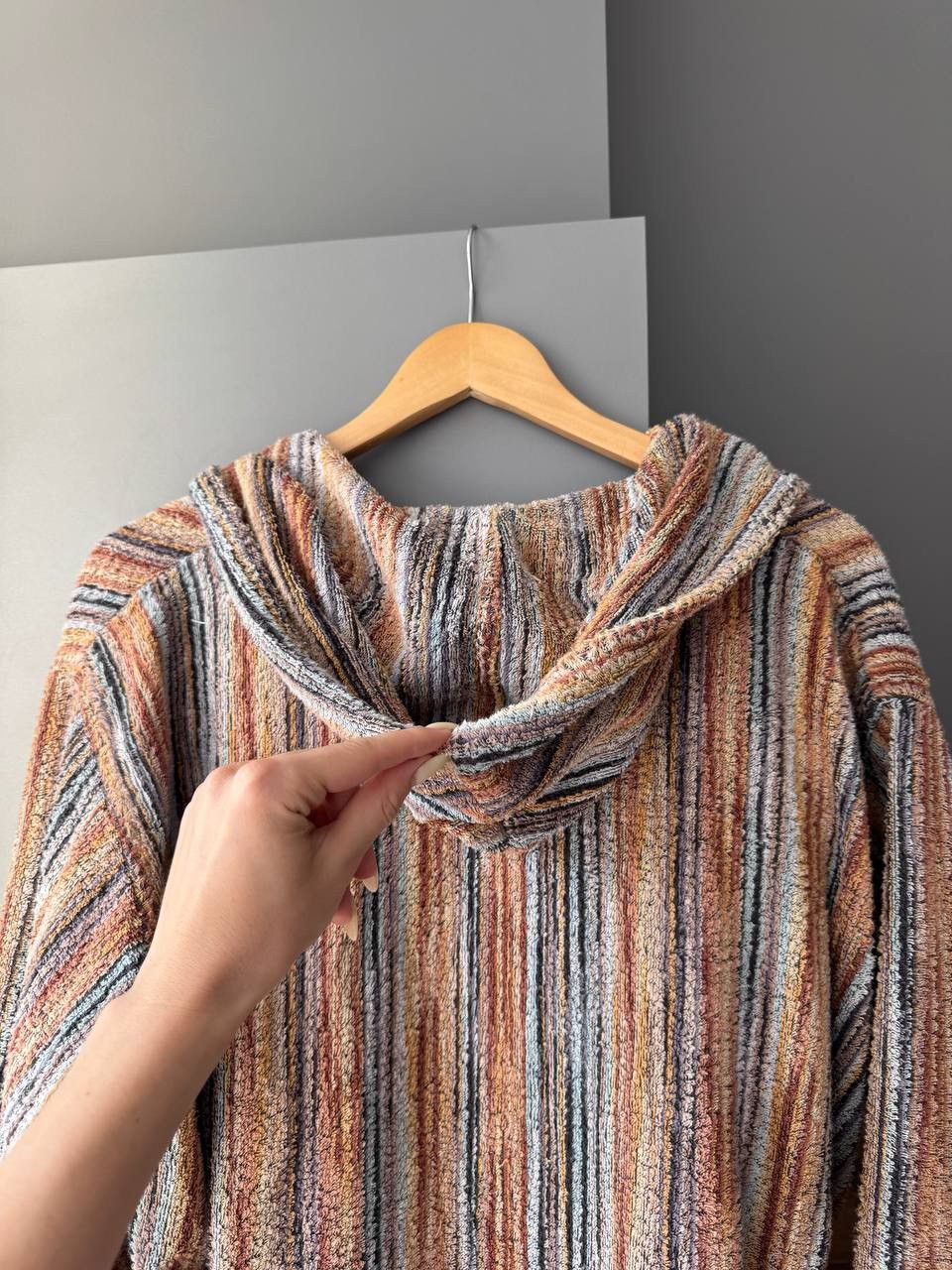 Missoni Vintage MISSONI Hooded Bath Robe Belted Zigzag Towelling Size US M / EU 48-50 / 2 - 4 Thumbnail