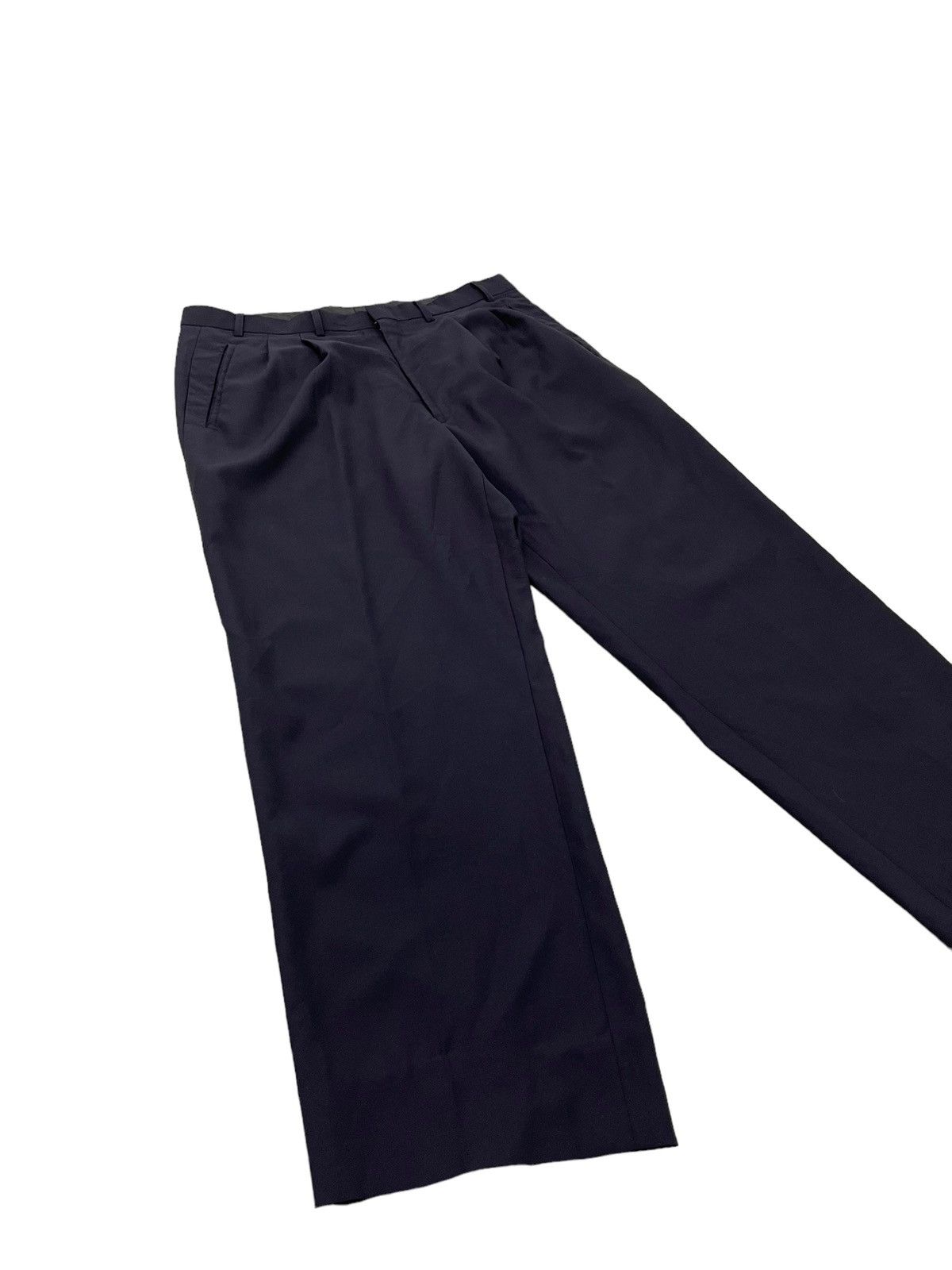 Japanese Brand Wide Baggy 90s Definity Durban Wool Trouser 7🟦2 Size US 34 / EU 50 - 2 Thumbnail