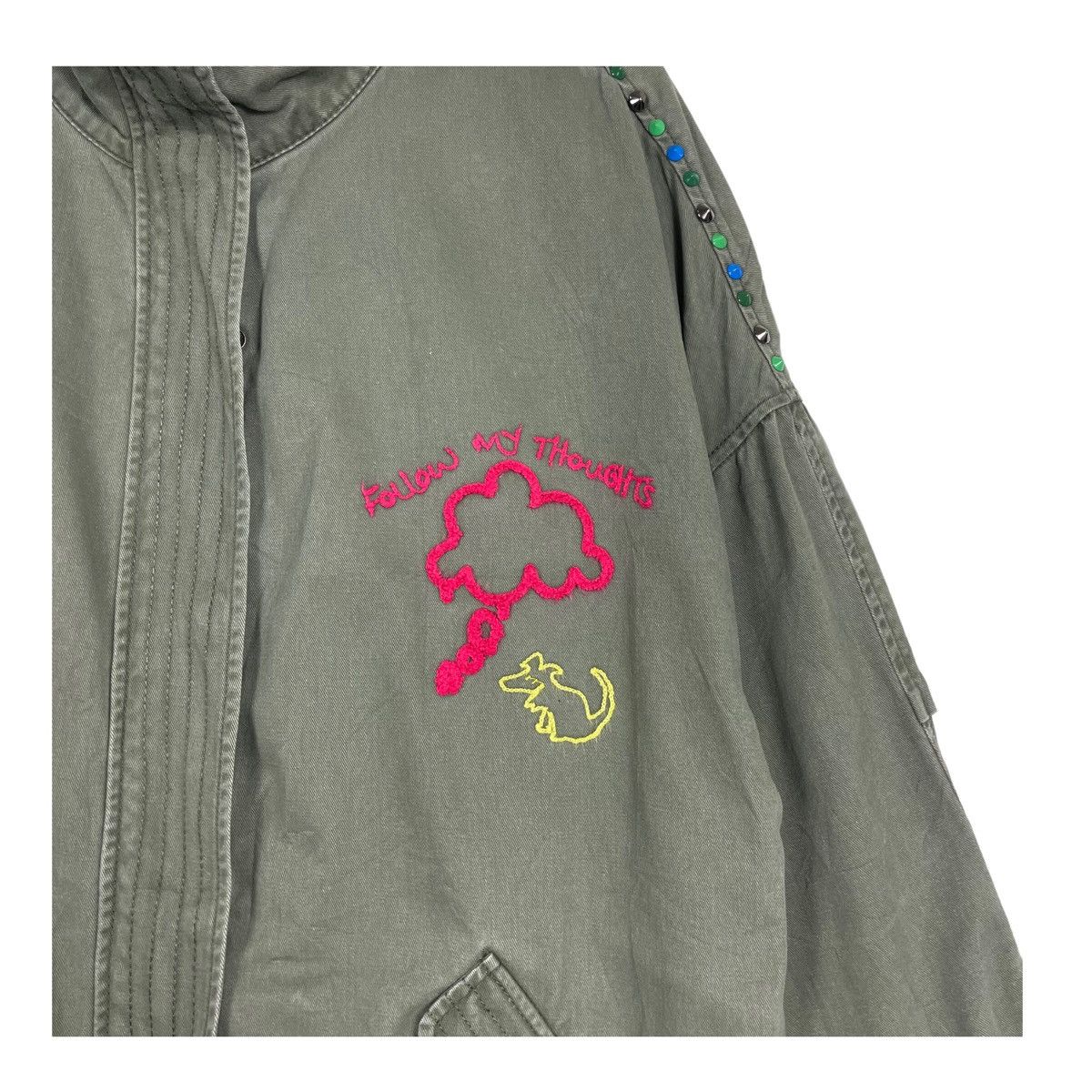 Japanese Brand 💥ZARA EMBROIDERY WORDING ARMY JACKET Size US L / EU 52-54 / 3 - 6 Thumbnail