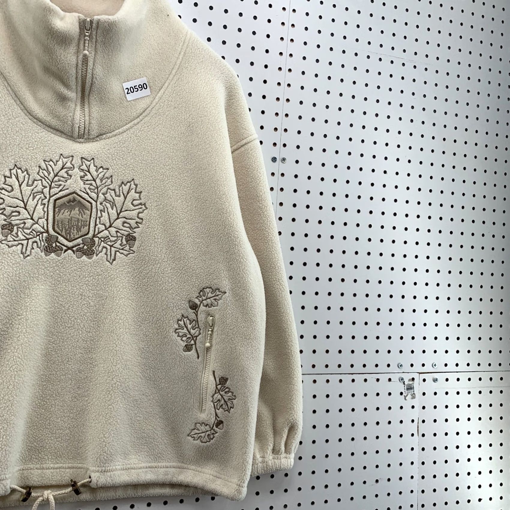 Vintage Sno Skins Fleece Shawl Neck Sweatshirt 1/4 Zip Pullover Women Large 27x29 LEAVES Size L / US 10 / IT 46 - 4 Thumbnail