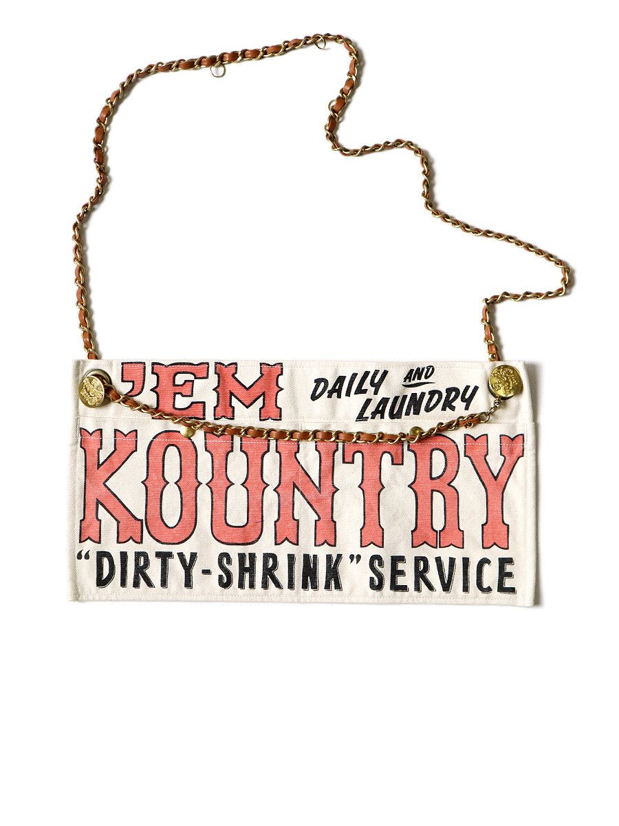 image of Kapital Chain 2 Way Em Kountry Advertising Apron in Cream Orange, Men's