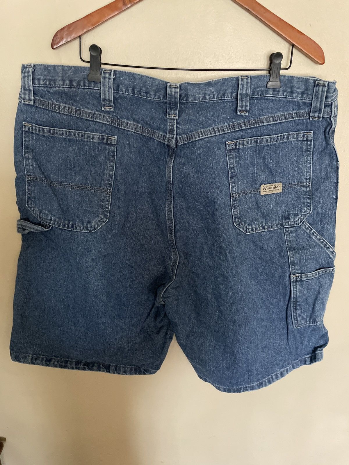 Vintage × Wrangler Wrangler Denim Jean Shorts Jorts 42 vintage BLUE Carpenter 🔥 Size US 42 / EU 58 - 7 Thumbnail