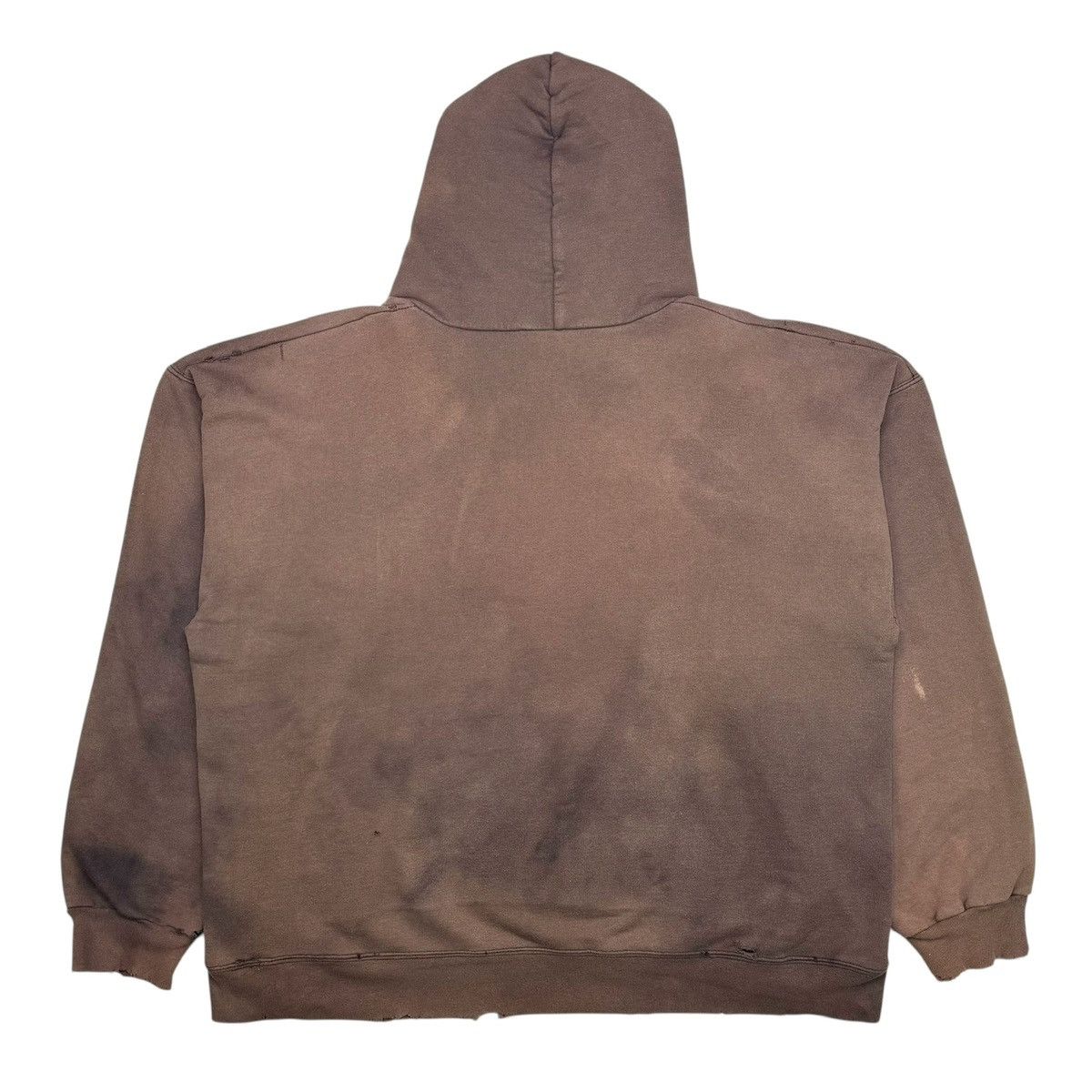 Vintage VINTAGE THRASHED FADED BROWN HOODIE Size US XL / EU 56 / 4 - 3 Thumbnail