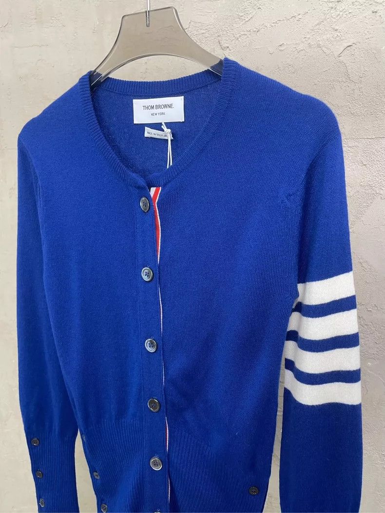 Thom Browne Thom Browne Clare Blue four stripe cashmere sweater Size XS / US 0-2 / IT 36-38 - 3 Thumbnail