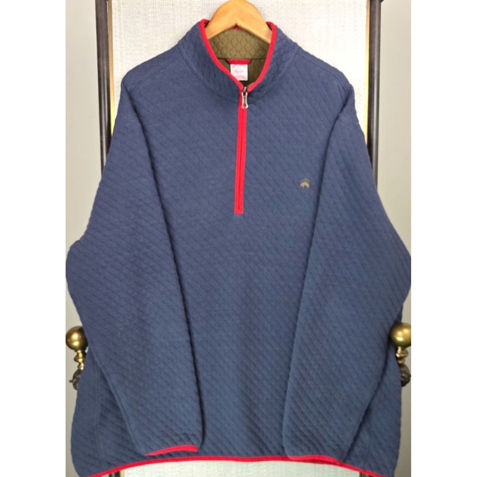 Brooks Brothers Brooks Brothers Men's 2XLT Quilted 1/2 Zip Pullover Sweatshirt Gray Cotton/Poly Size US XXL / EU 58 / 5 - 2 Thumbnail