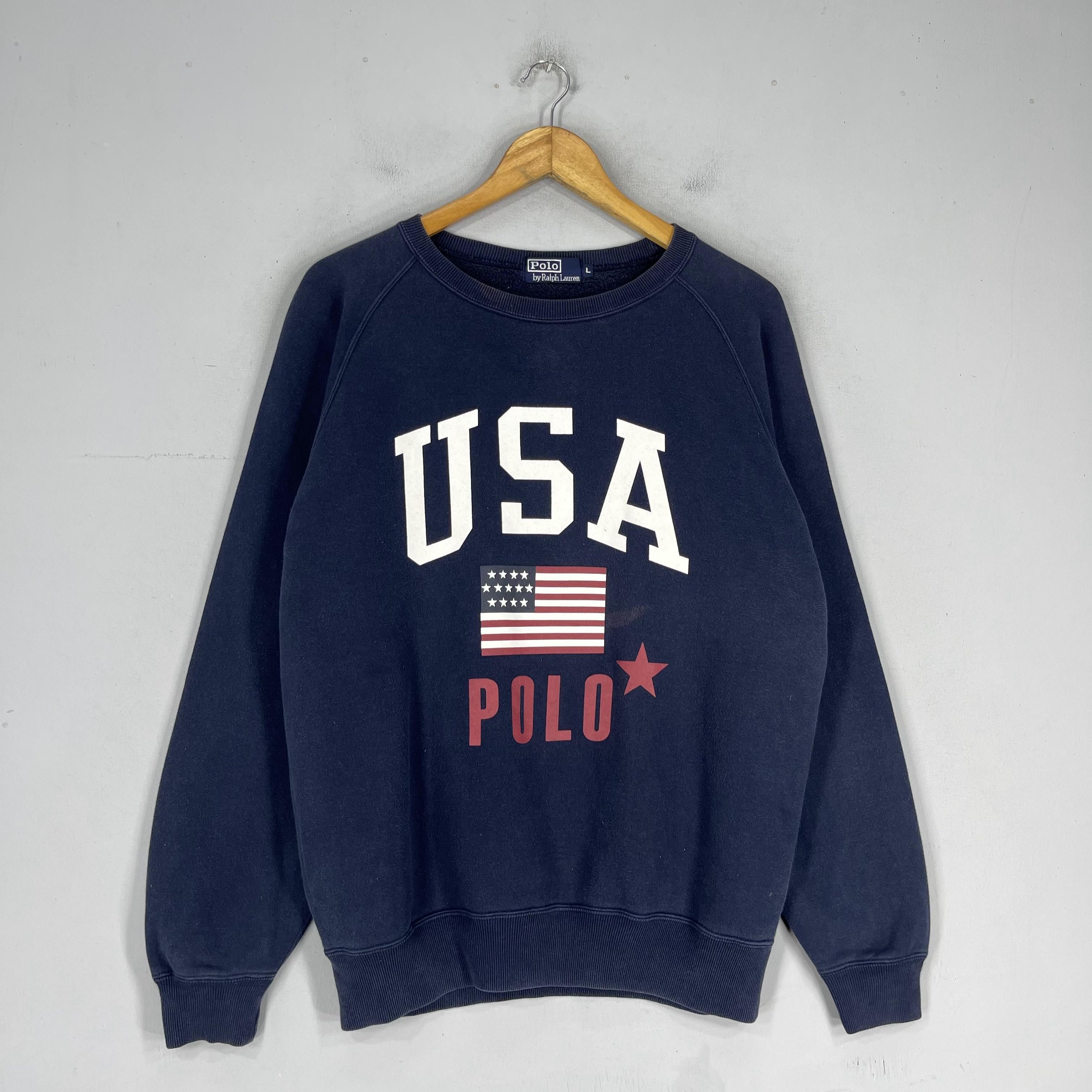 Polo Ralph Lauren Vintage POLO RALPH LAUREN American Flag Printed Sweatshirt Size US M / EU 48-50 / 2 - 4 Thumbnail
