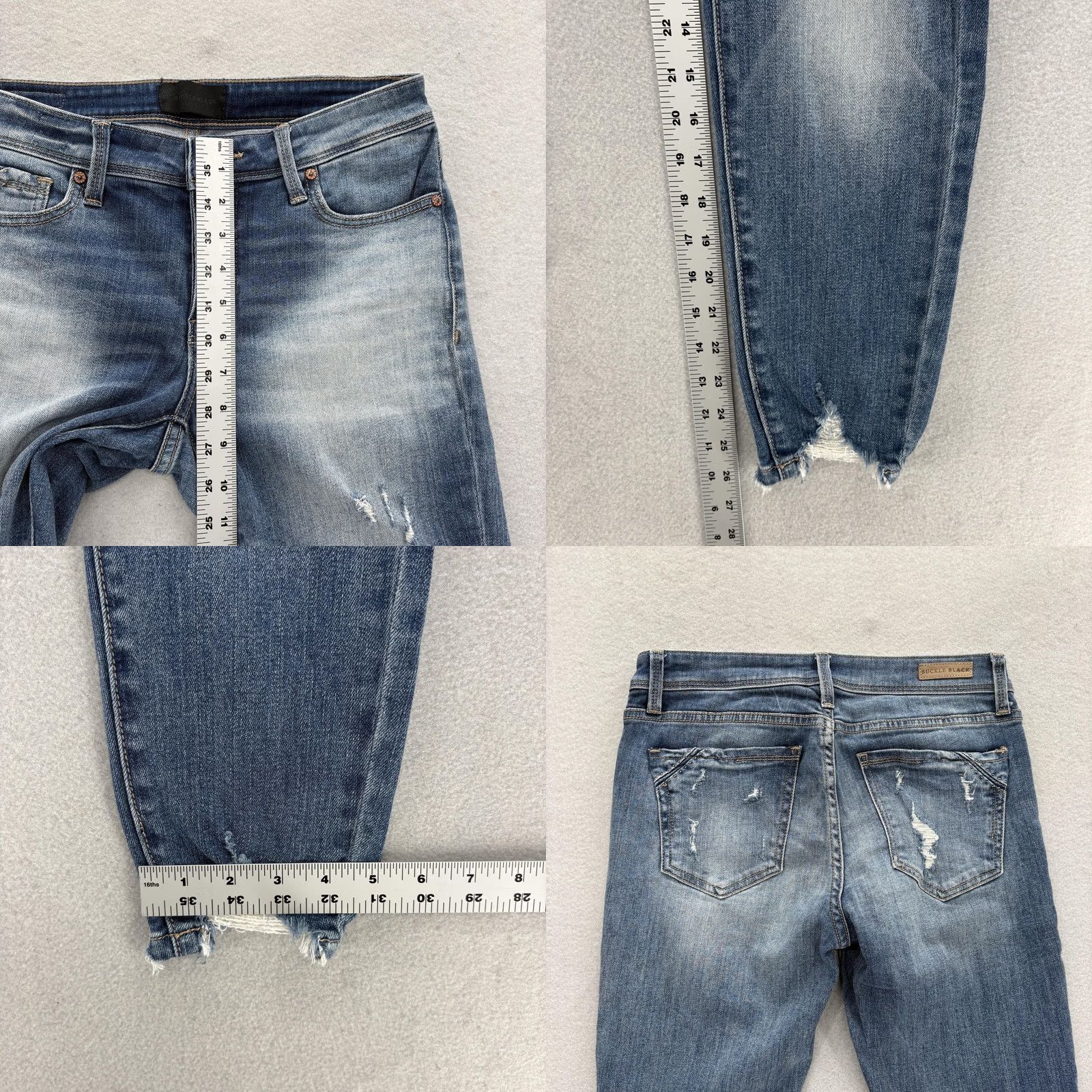 Buckle Black Buckle Black Jeans Womens 27 Skinny Distressed Mid Rise 5-Pocket Denim Cotton Spandex Blue” Size 27" / US 4 / IT 40 - 8 Thumbnail