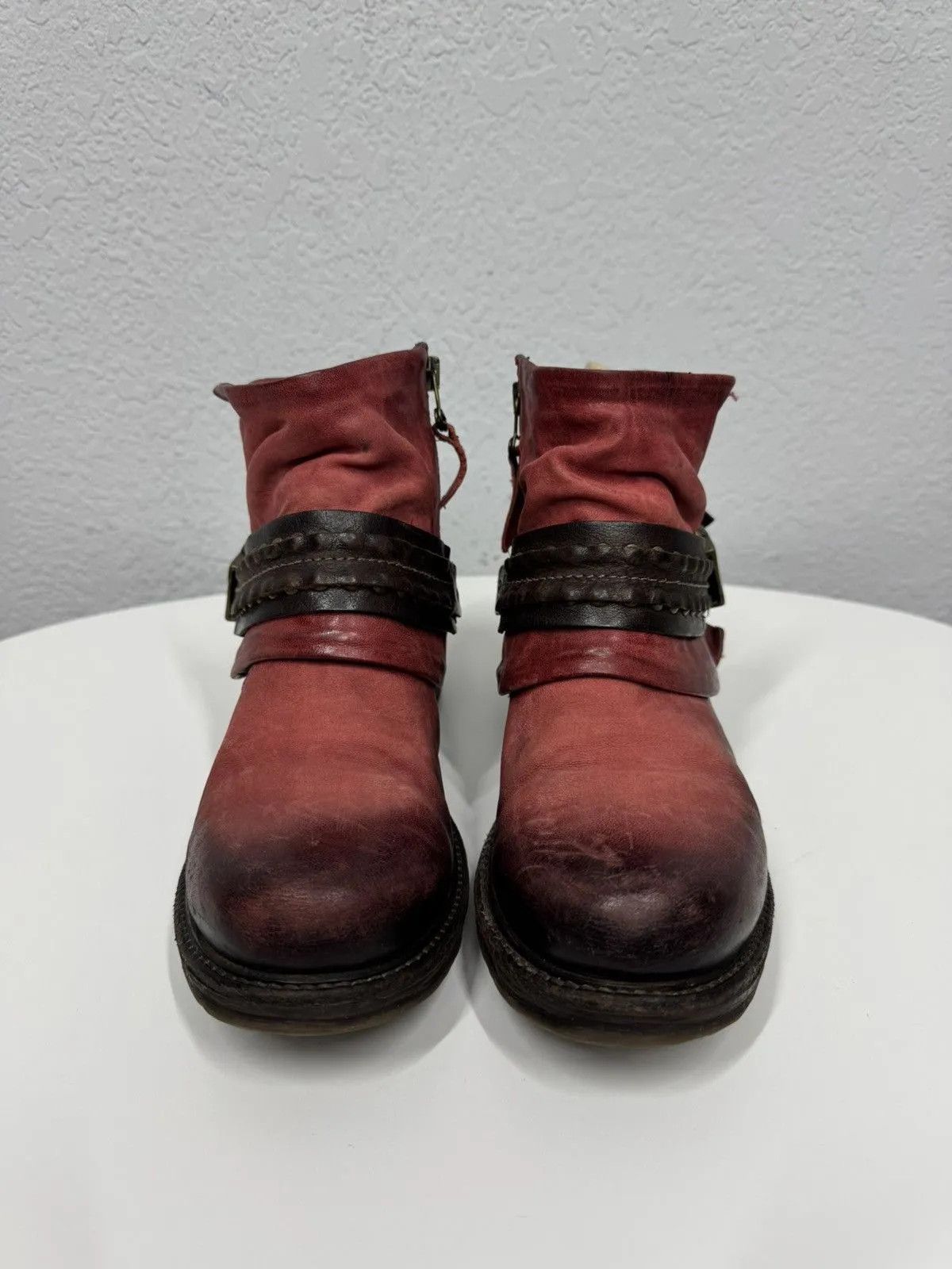 If Six Was Nine Vintage Leather Boots A S 98 Ankle Hight shoes Guidi Style Size US 7 / IT 37 - 3 Thumbnail