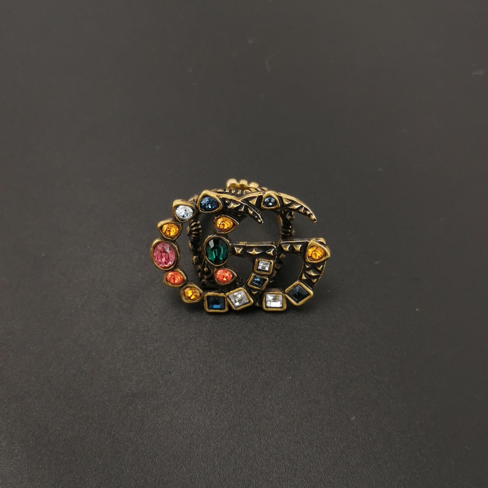 Gucci Gucci Crystal Double G Logo Ring Size 13 -z2505 Size ONE SIZE - 5 Thumbnail