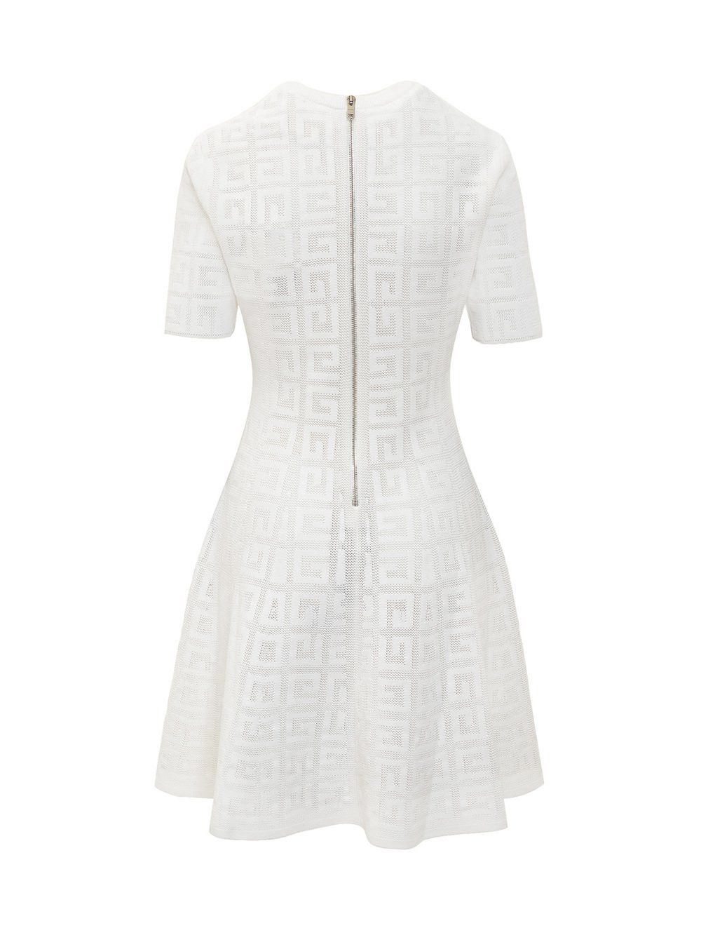 Givenchy o1srvl11e0125 Jacquard Knit Mini Dress in White Size L / US 10 / IT 46 - 2 Thumbnail