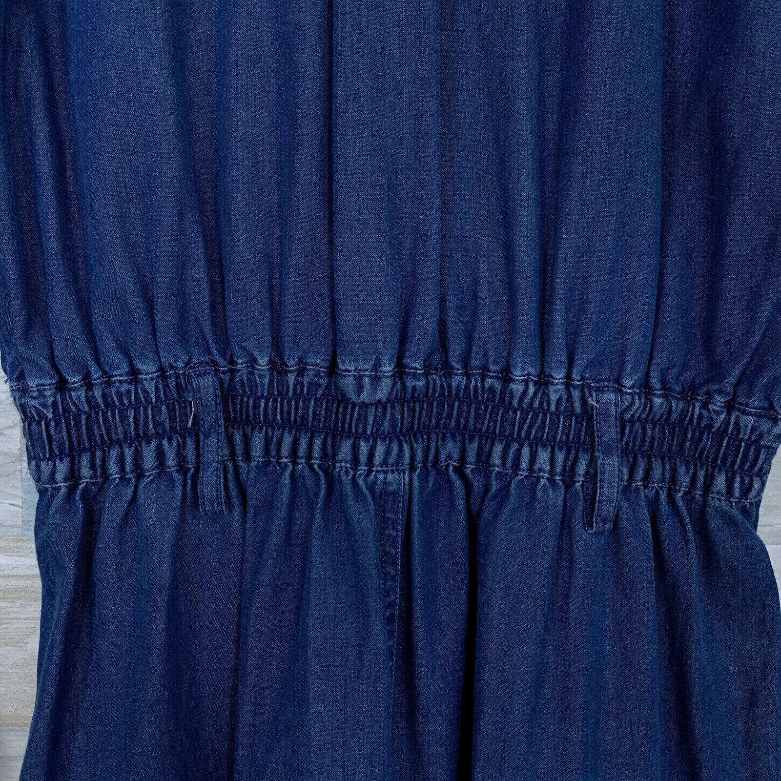 Other Talbots Chambray Midi Shirt Dress Blue Cottagecore VTG 90 6P Size M / US 6-8 / IT 42-44 - 8 Thumbnail