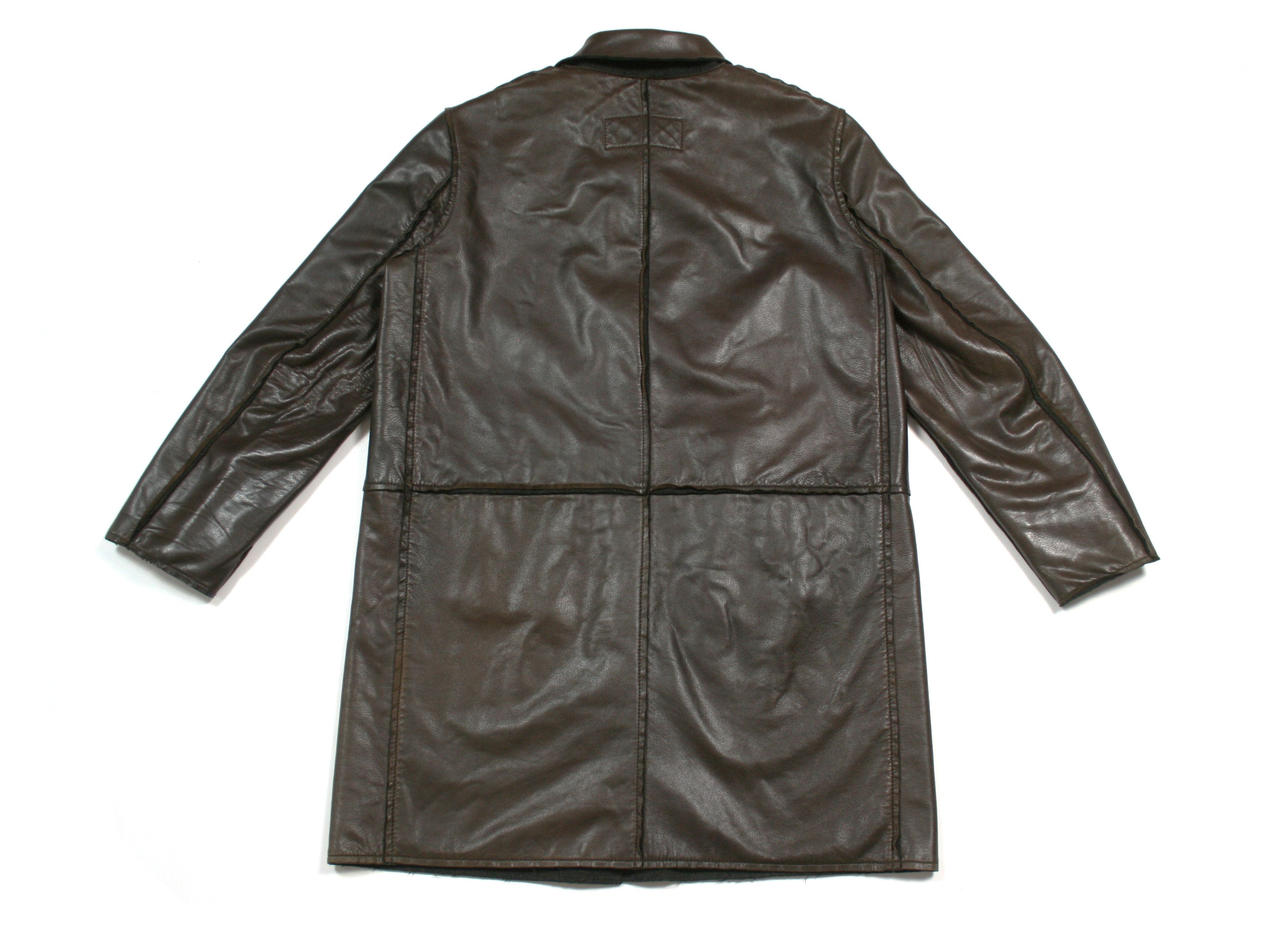 Dolce & Gabbana A/W94 "Gangster" Leather Long Overcoat Vintage Size US M / EU 48-50 / 2 - 2 Thumbnail