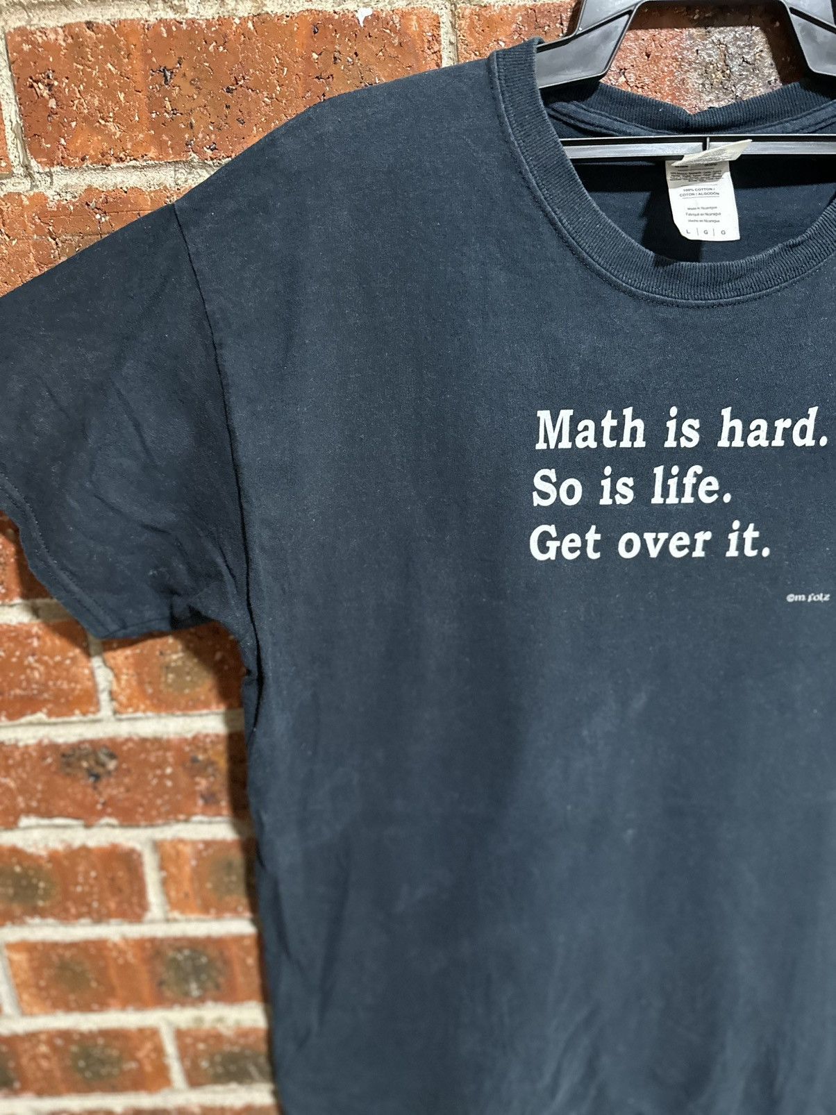 Gildan Vintage Math Is Hard. So Is Life. Get Over It Faded Tee Size US L / EU 52-54 / 3 - 6 Thumbnail