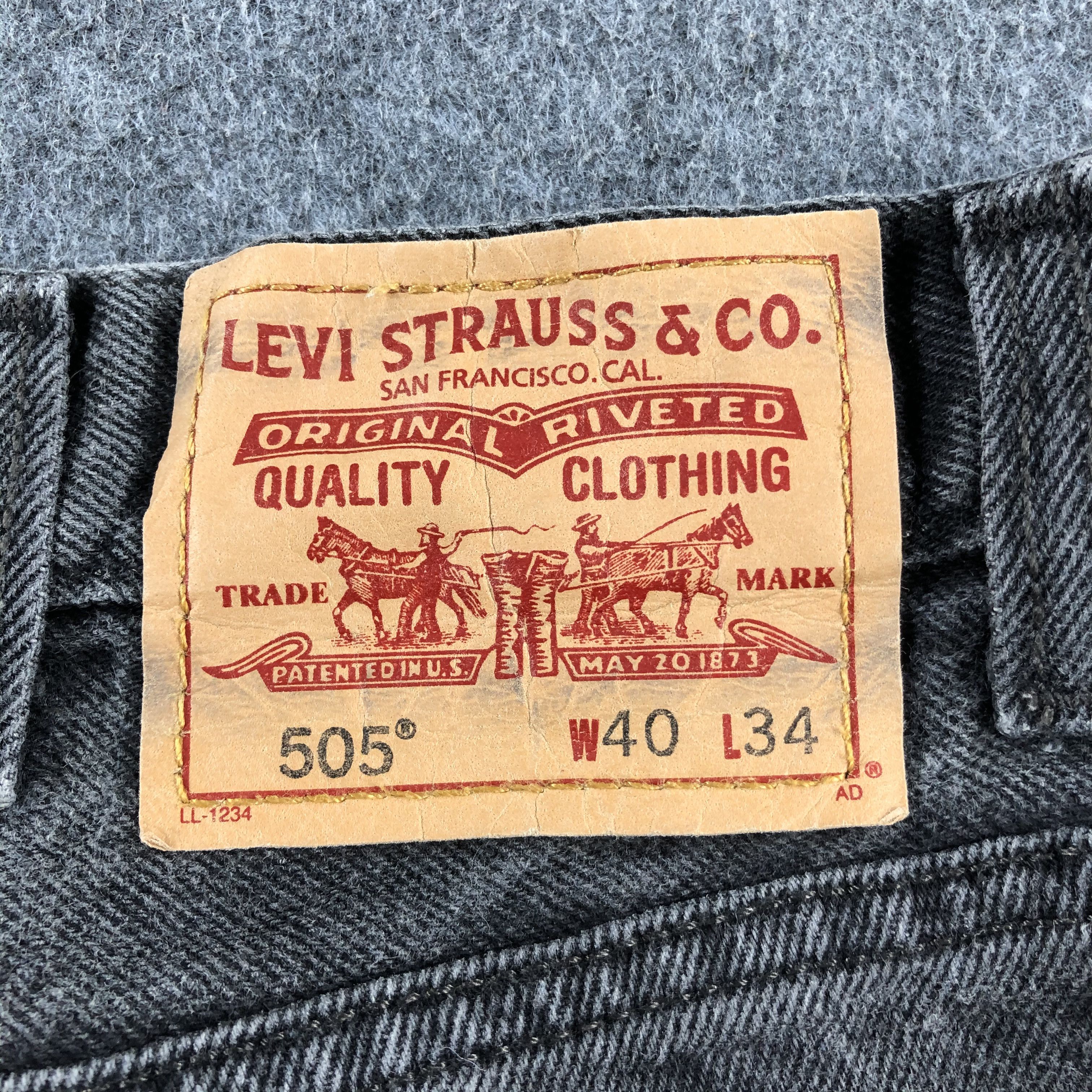 Levi's Vintage Faded Black Levis 505 Jeans-J2580 Size US 39 - 5 Thumbnail
