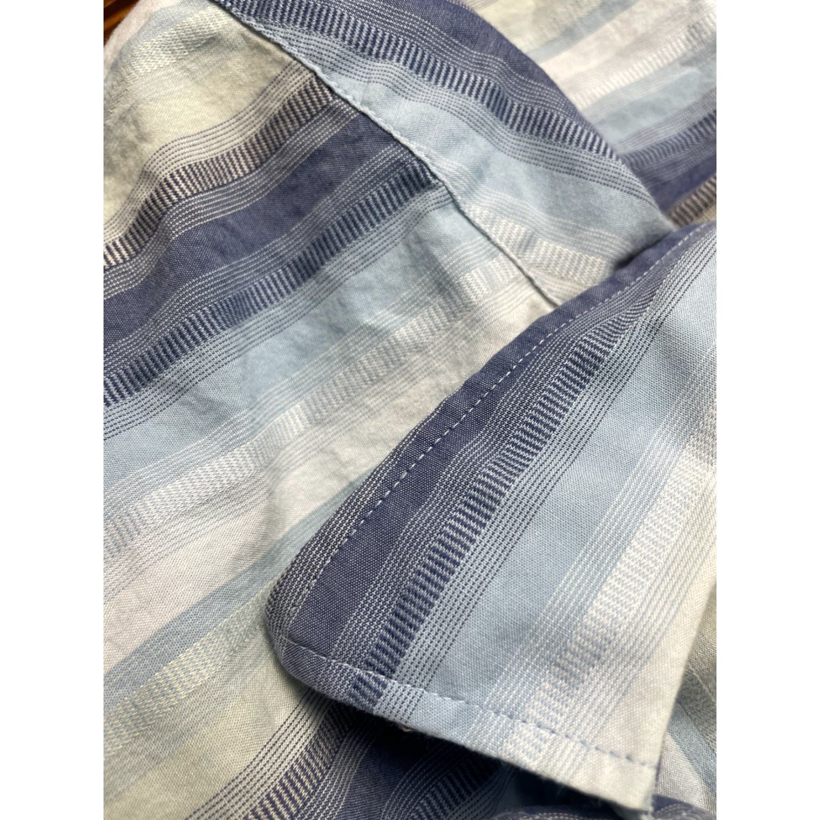 Vintage Axist Shirt Men M White Blue Button-Up Short Sleeve Striped City Dressing Size US M / EU 48-50 / 2 - 6 Thumbnail