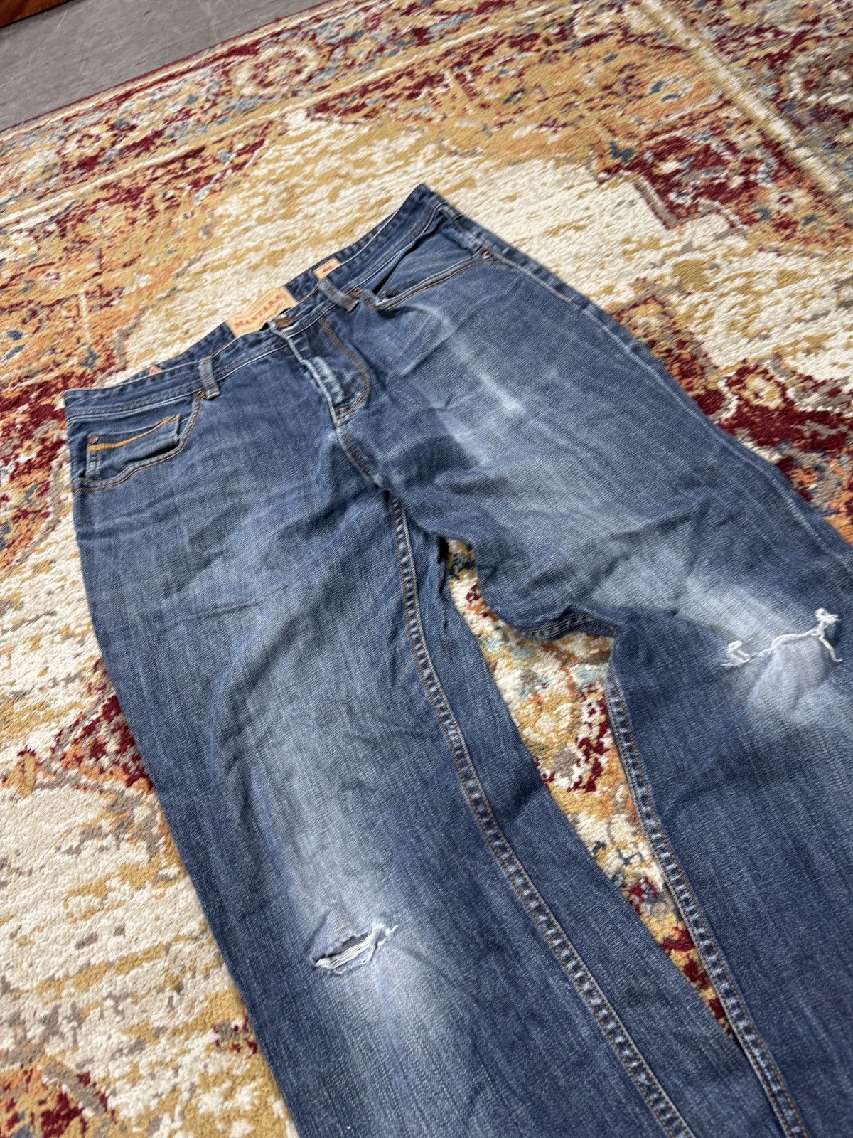 If Six Was Nine ᶠᵃⁿᶜʸᵍᵘʸ Vintage Baggy Washed Denim Jeans Wide leg Y2K Size US 33 - 3 Thumbnail