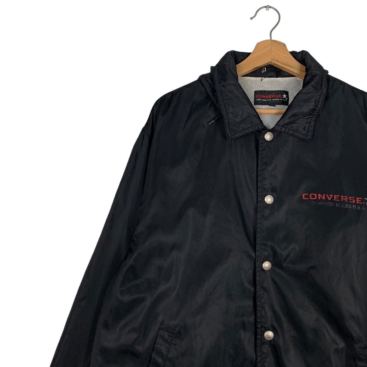 Converse 90's CONVERSE Big Logo Hooded Coach Jacket #0831-C37 Size US L / EU 52-54 / 3 - 8 Thumbnail