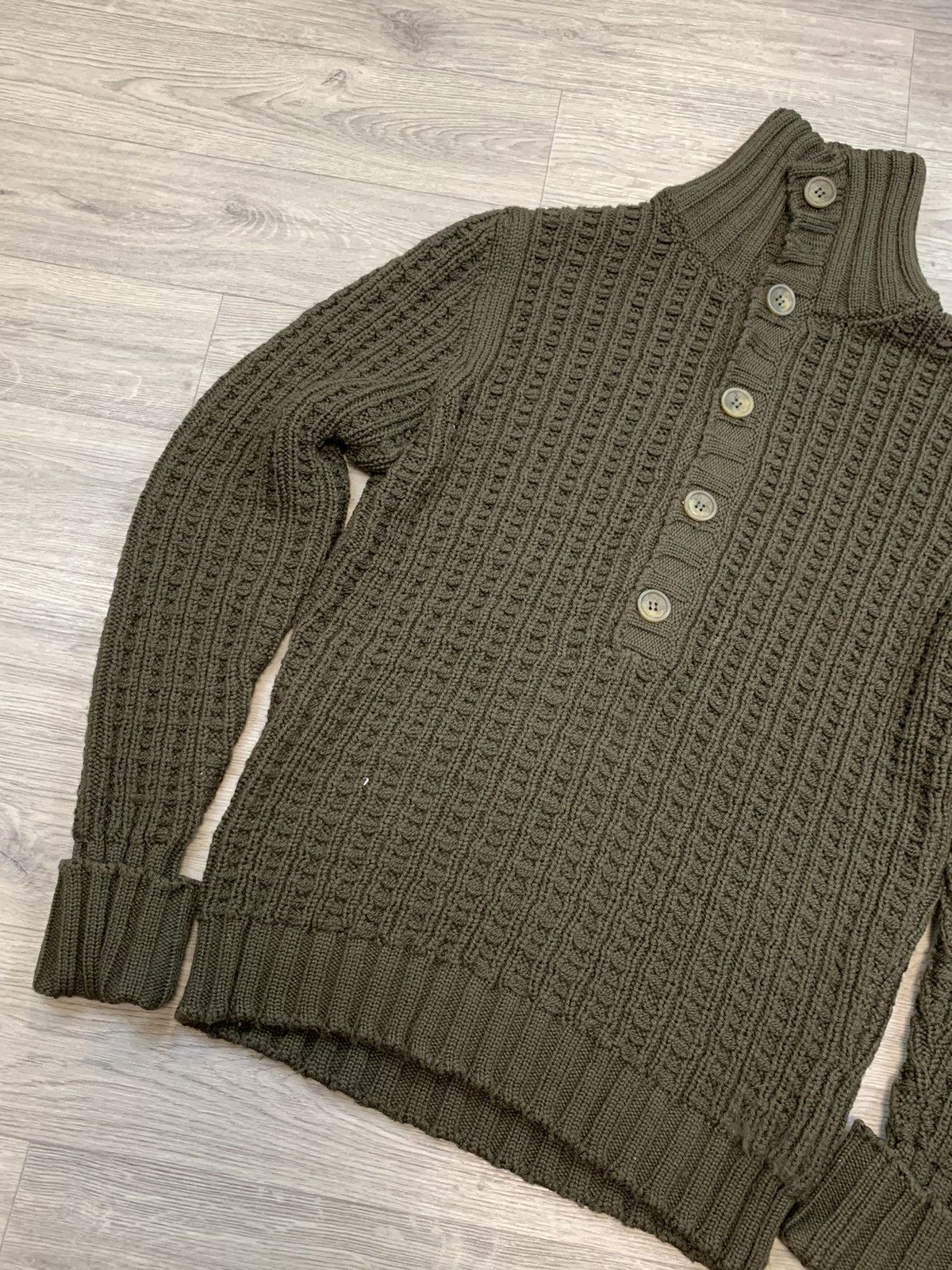 Dolce & Gabbana D&G Olive Green Cable Knit Wool Sweater XL Size US L / EU 52-54 / 3 - 2 Thumbnail