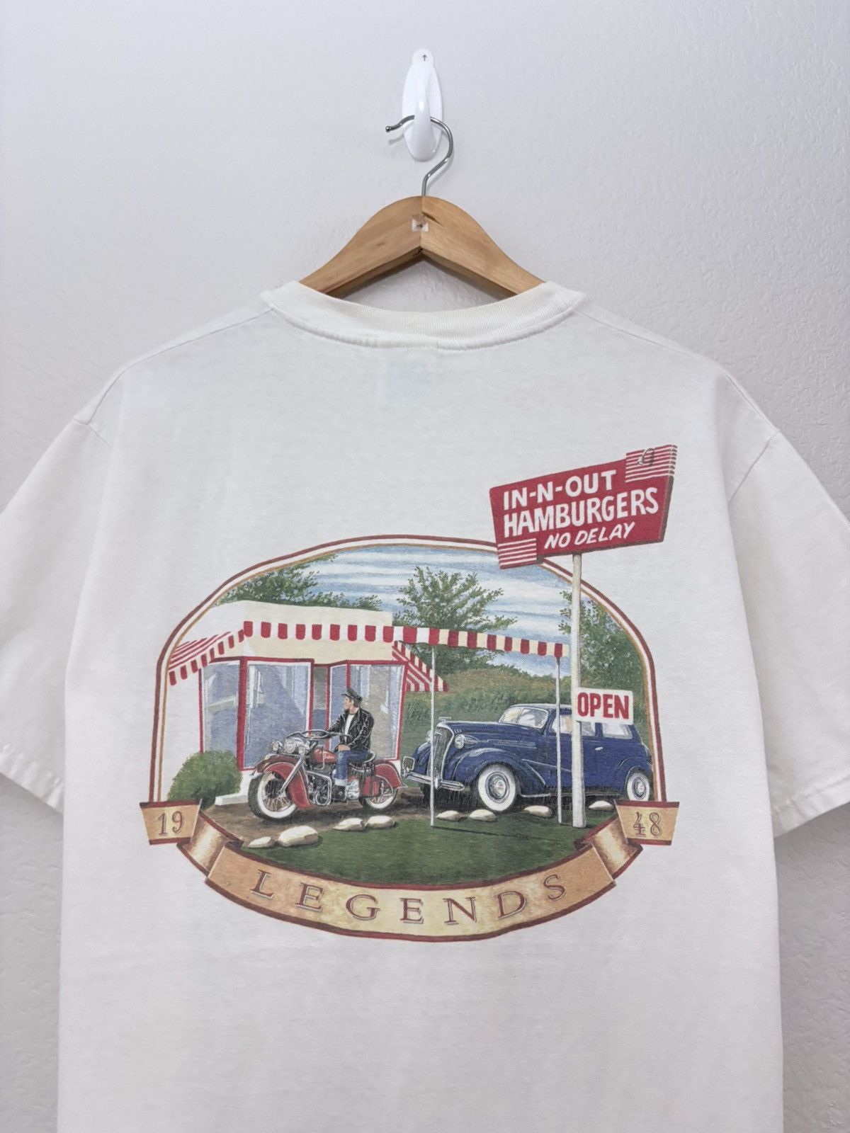 Vintage 90’s In n Out Vintage Motorcycle Rare Tee Shirt Size US M / EU 48-50 / 2 - 3 Thumbnail