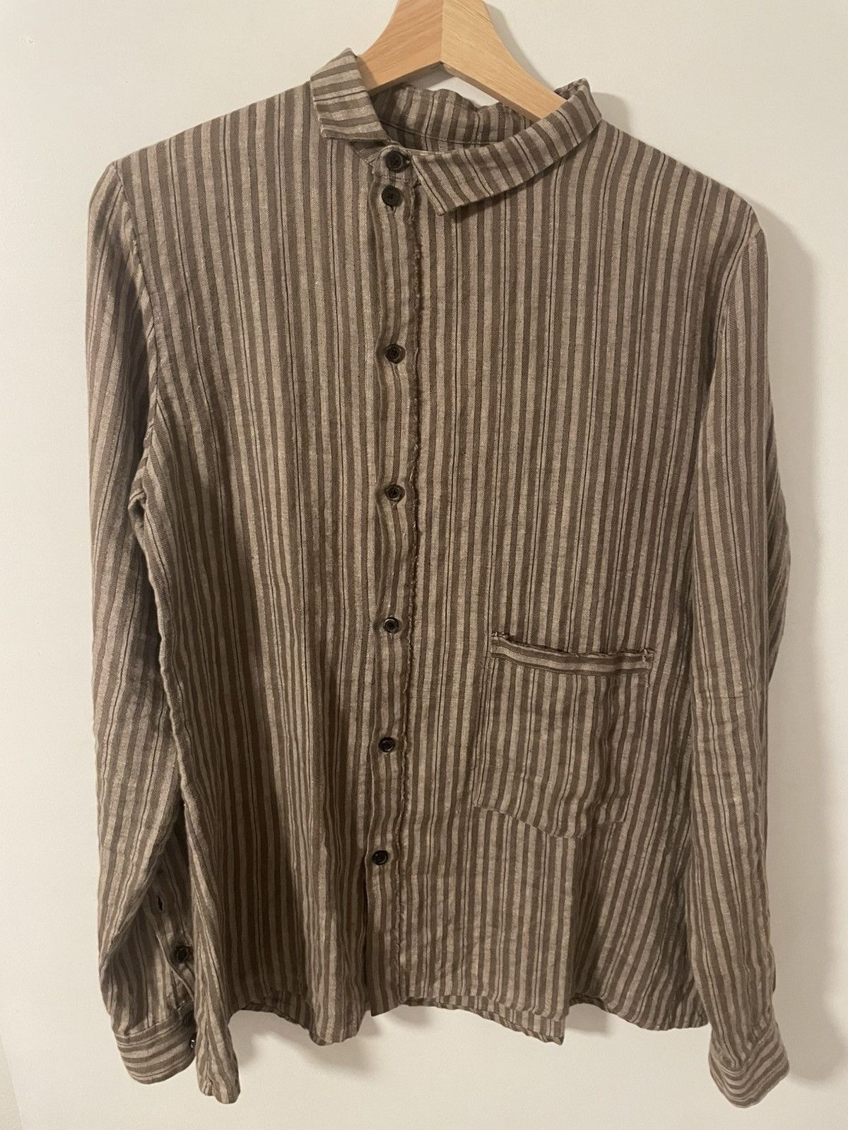 Aleksandr Manamis Aleksandr Manamis striped asymmetrical linen shirt Size US XXS / EU 40 - 1 Thumbnail