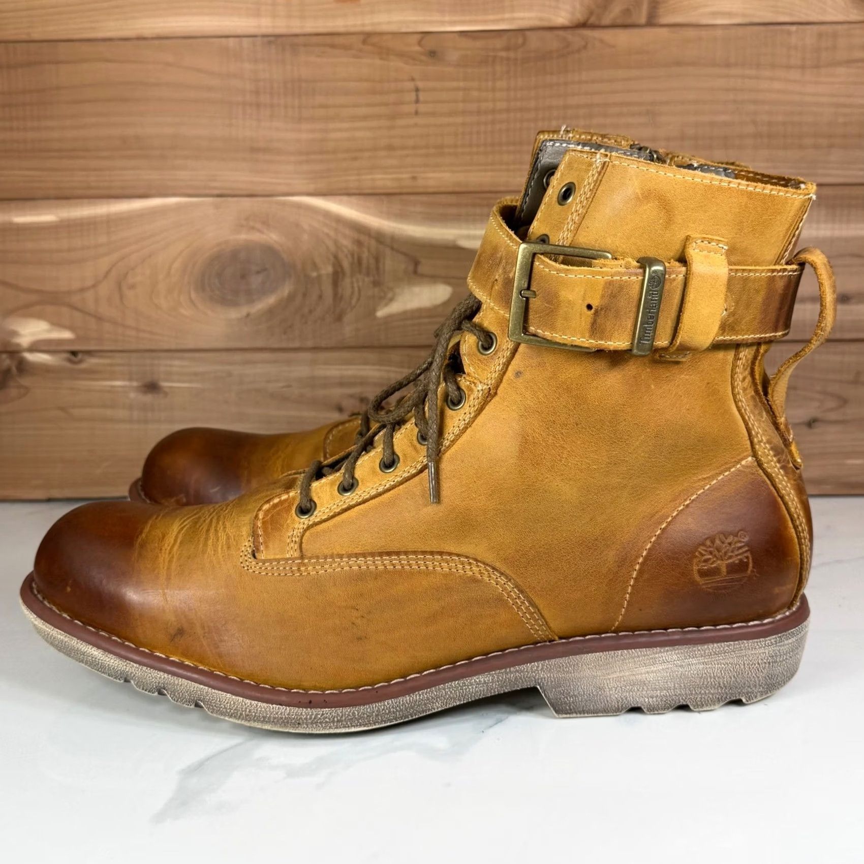 Timberland TIMBERLAND Earthkeepers Side Zip Boots Brown Leather 13 Mens Buckle Zipper Leather Upper Ankle Boot Size US 13 / EU 46 - 3 Thumbnail