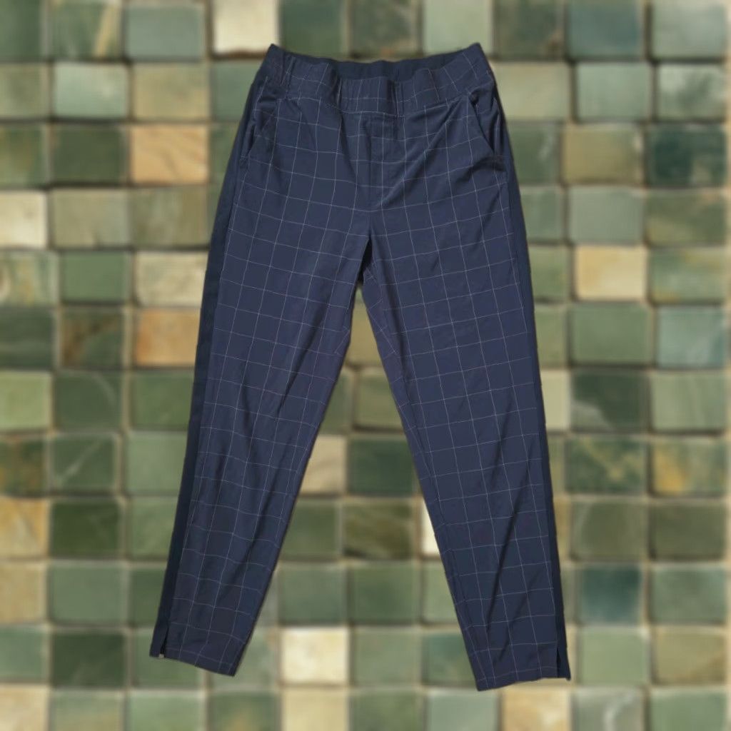Athleta Athleta Plaid Brooklyn Ankle Pants navy blue Womens Size 6 Size 28" / US 6 / IT 42 - 1 Thumbnail