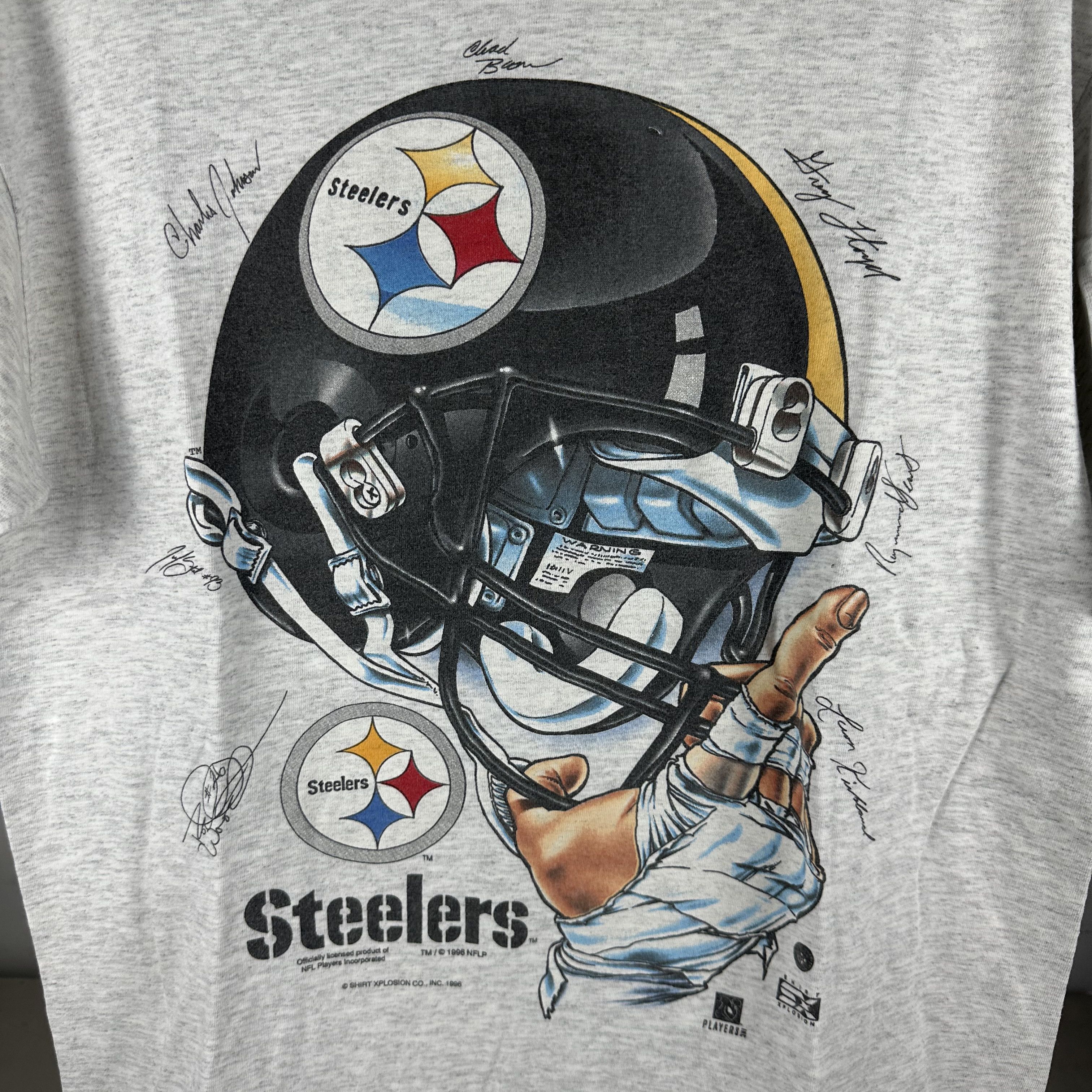 Vintage 1996 Pittsburgh Steelers NFL Helmet Single Stitch T-shirt Size US L / EU 52-54 / 3 - 2 Thumbnail