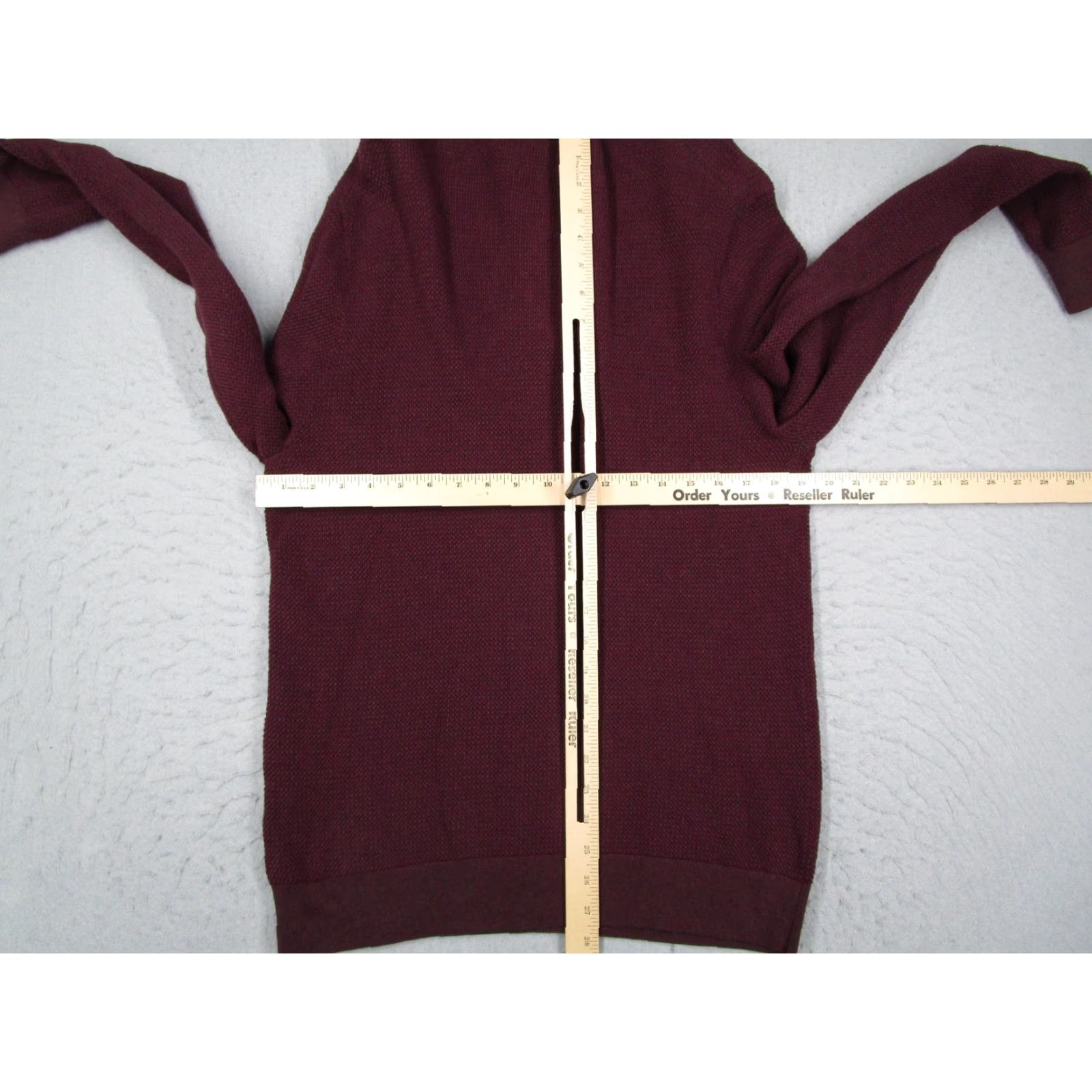Bonobos Bonobos Sweater Mens Large Red Cashmere 1/4 Zip Mock Neck Waffle Knit Pullover Size US L / EU 52-54 / 3 - 7 Thumbnail
