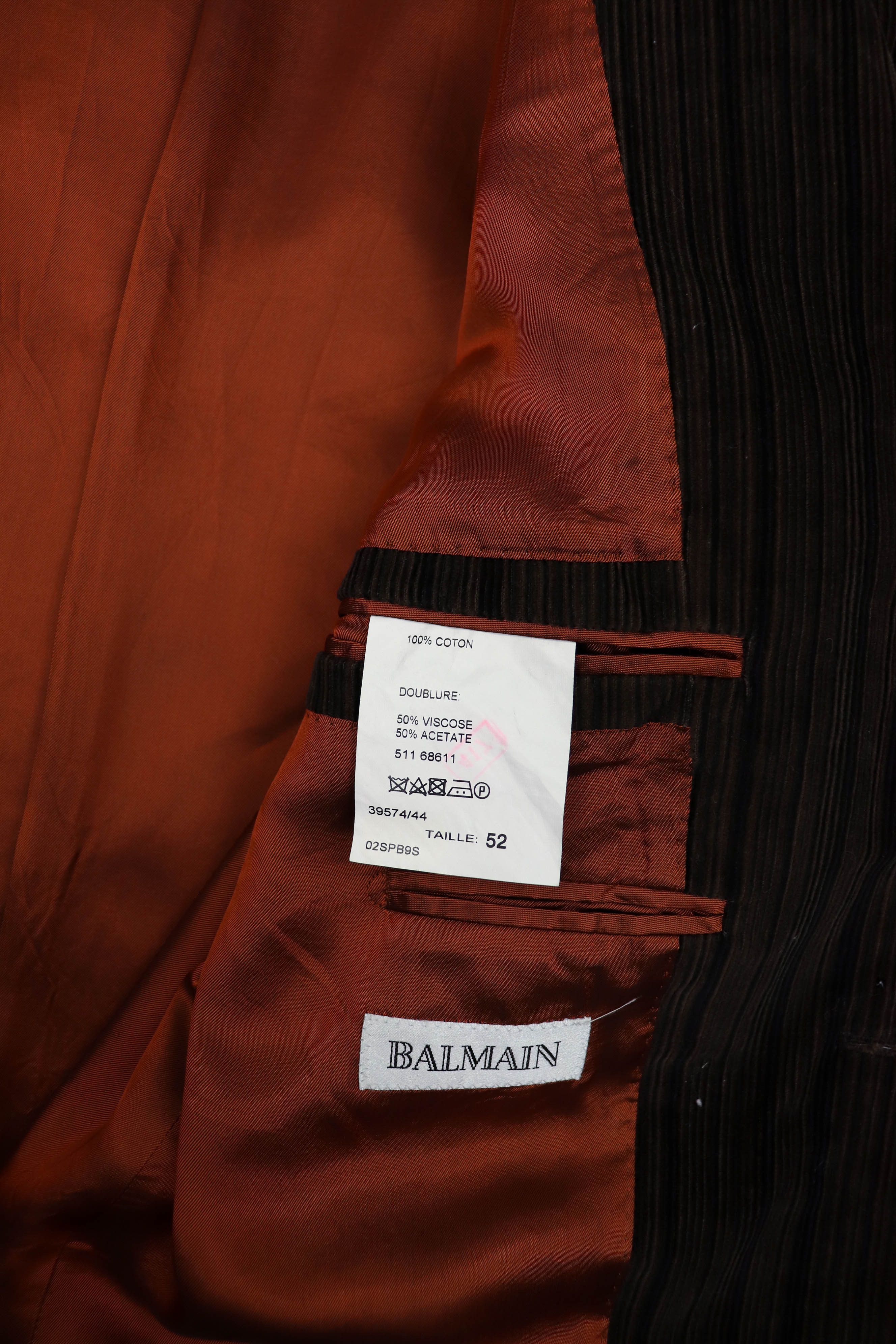 Balmain Balmain Vintage Striped Brown Corduroy Cotton Blazer Jacket Size US L / EU 52-54 / 3 - 11 Thumbnail