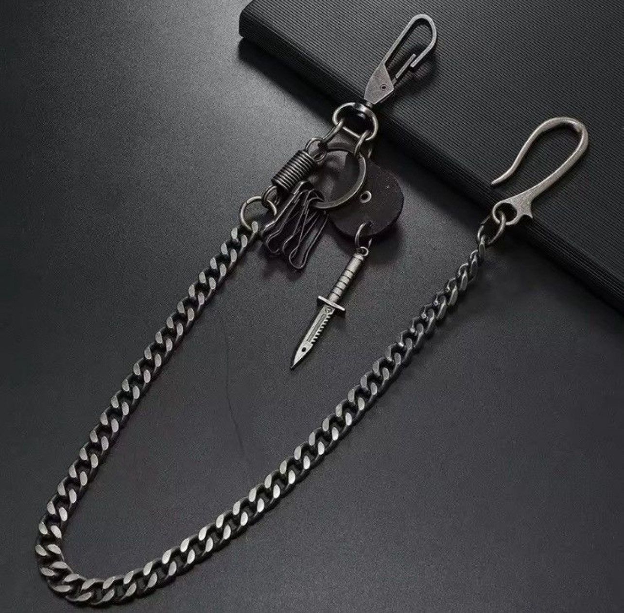Jewelry Skull Knife Pant Chain Size ONE SIZE - 2 Thumbnail