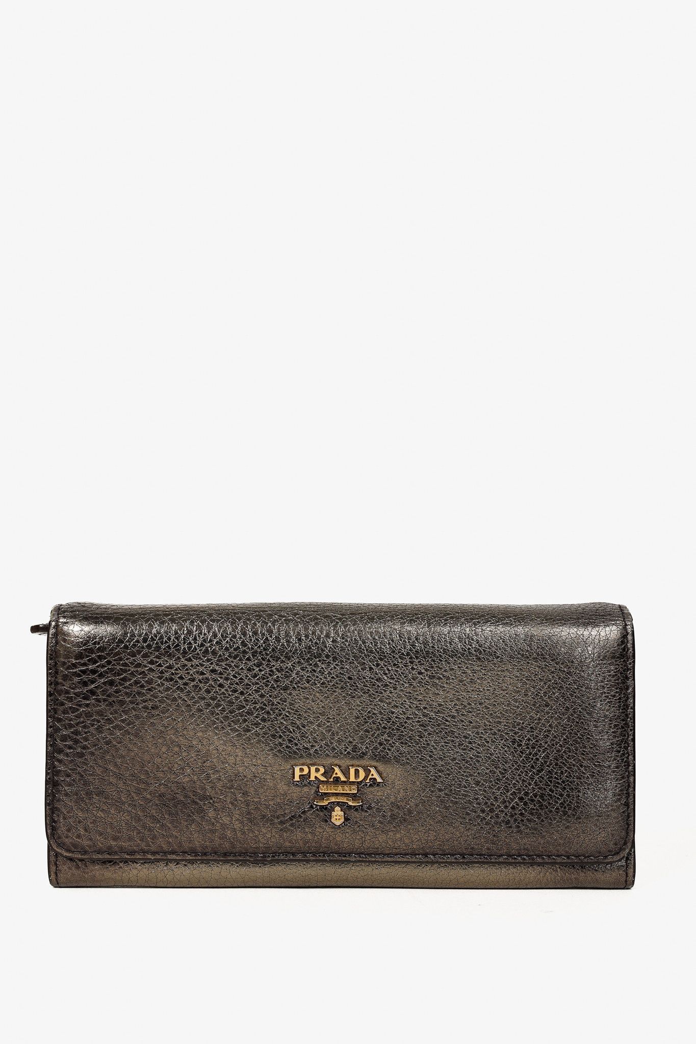 Prada Prada Piombo Vitello Daino Antik Leather Wallet Size ONE SIZE - 1 Thumbnail