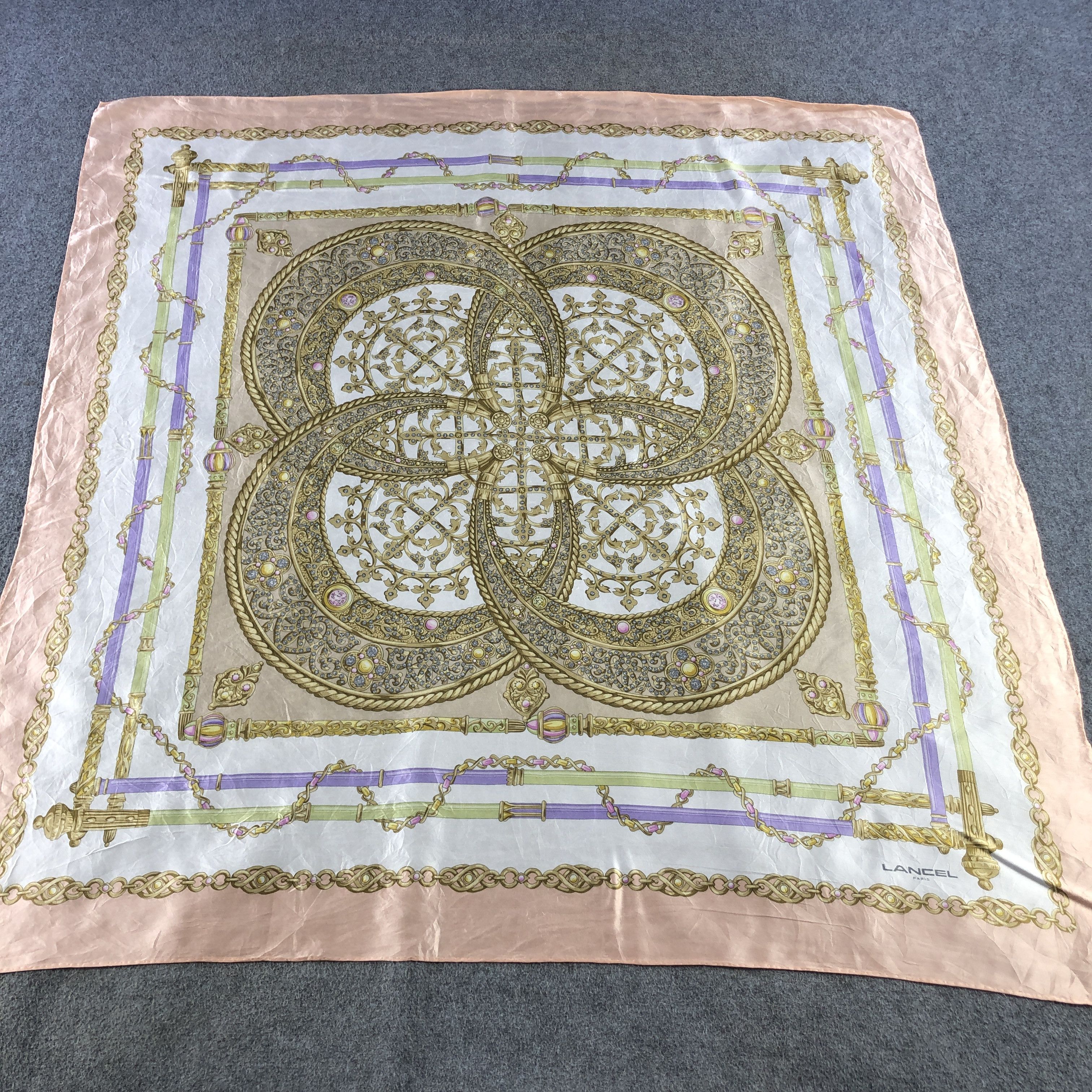 Lancel Vintage Lancel Luxury Silk Scarf M1229 Size ONE SIZE - 2 Thumbnail