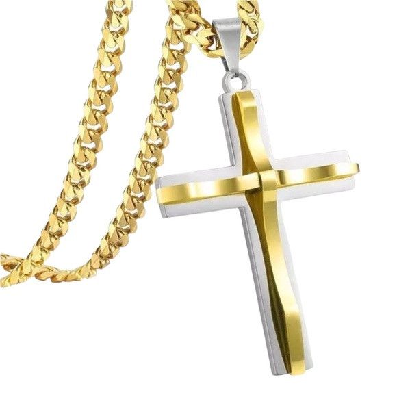 Other Unisex Stainless Steel Cross Necklace Size ONE SIZE - 1 Thumbnail