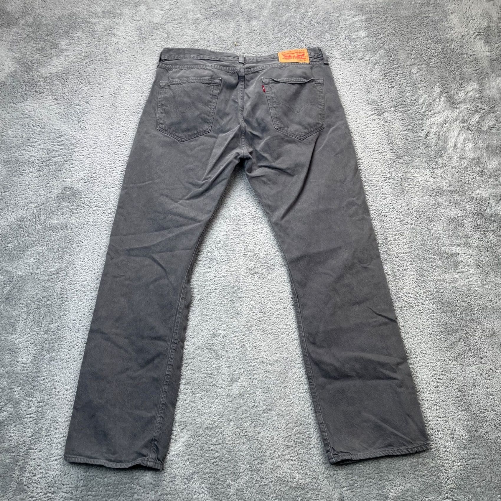 Levi's Levi's 501 Jeans Mens 36x30 Gray Straight Leg Denim Cotton Dark Wash Size US 36 / EU 52 - 2 Thumbnail