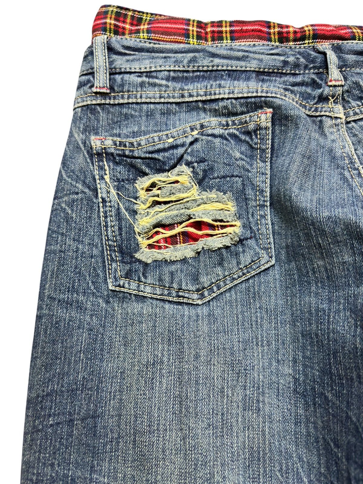 Hysteric Glamour Vintage Japanese Brand Double Waist Ripped Distressed Denim Size US 33 - 6 Thumbnail