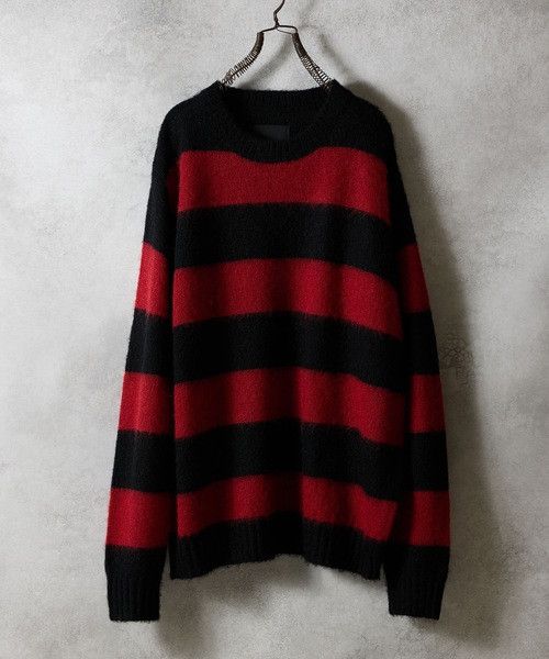 Number (N)ine number nine MOHAIR WIDE STRIPED KNIT Sweater Size US XL / EU 56 / 4 - 1 Thumbnail