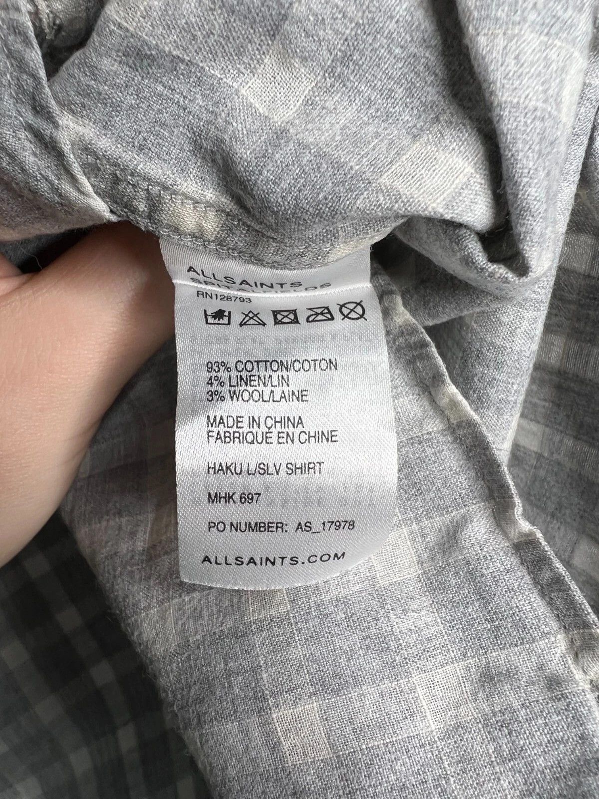 Allsaints ALLSAINTS Haku L/Slv Shirt Wool Linen Blend Plaid Japan Made Size US L / EU 52-54 / 3 - 15 Thumbnail