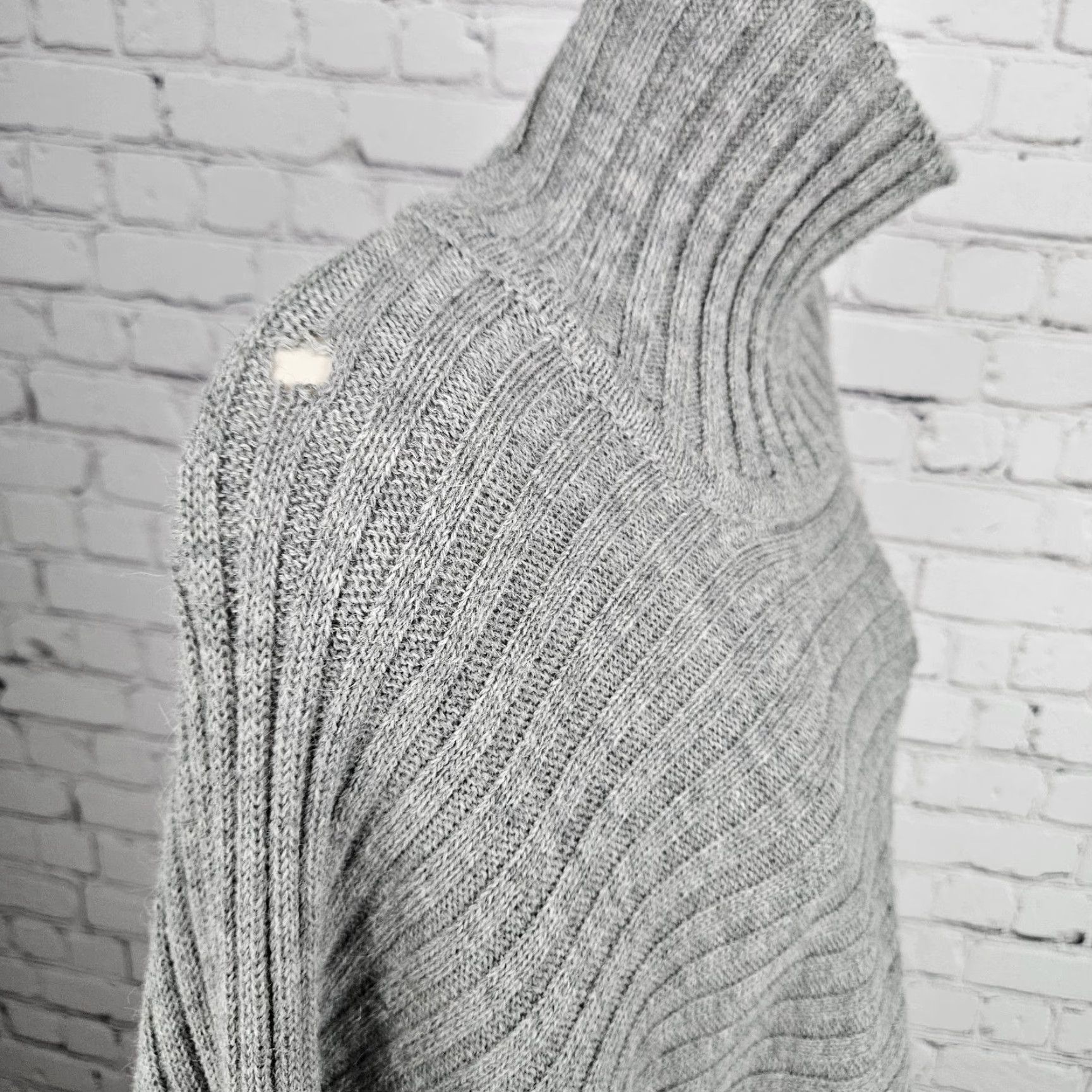 Vintage Gaeltarra Sweater One Size Grey Alpaca Wool Ribbed Knit Oversized Turtleneck Poncho F Womens Fall Winter Hand Wash Only Size ONE SIZE - 5 Thumbnail