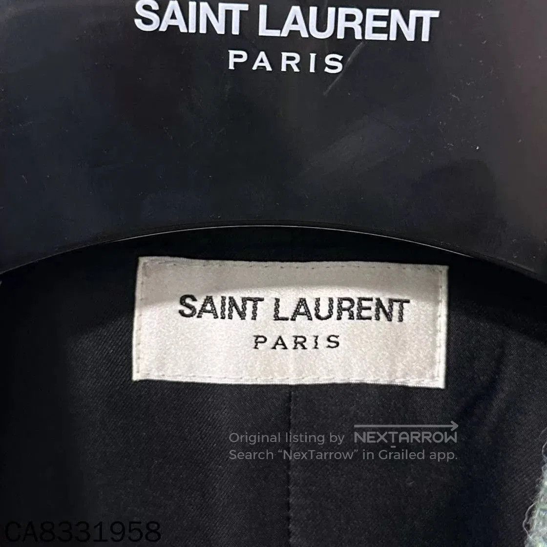 Saint Laurent Paris Saint Laurent Light Green Herringbone Blazer. Size XS / US 0-2 / IT 36-38 - 4 Thumbnail