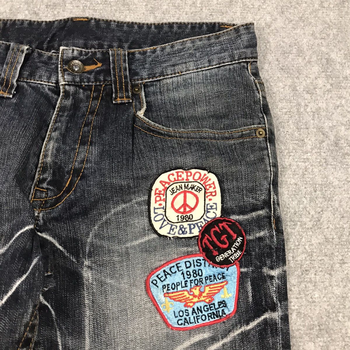 Hysteric Glamour × Japanese Brand FLARE SEMANTICDESIGN DISTRESSED DENIM BOOTCUT PANTS Size US 30 / EU 46 - 8 Thumbnail
