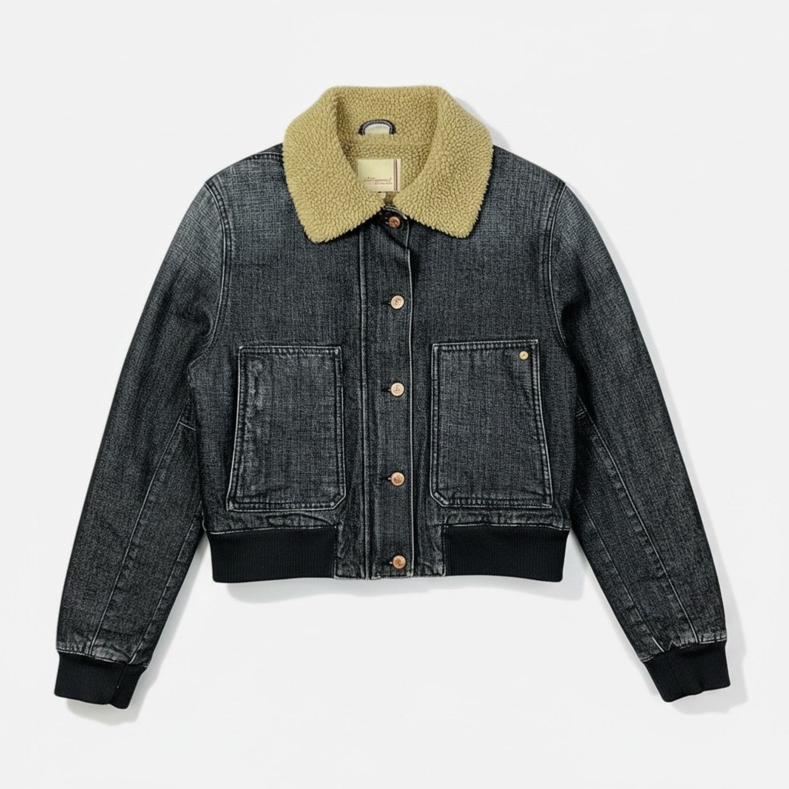 Ben Sherman Ben Sherman Women's Large Sherpa Lined Trucker Jean Jacket Size L / US 10 / IT 46 - 1 Thumbnail