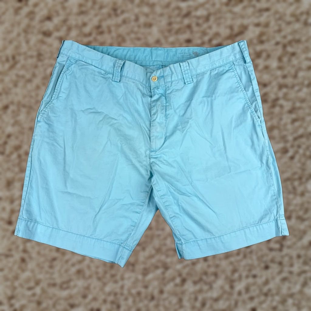 Polo Ralph Lauren Polo Ralph Lauren Mens Shorts Chino 38 Blue Cotton Nylon Cotton Blend Zip Pockets Classic Flat Front Casual Size US M / EU 48-50 / 2 - 1 Thumbnail