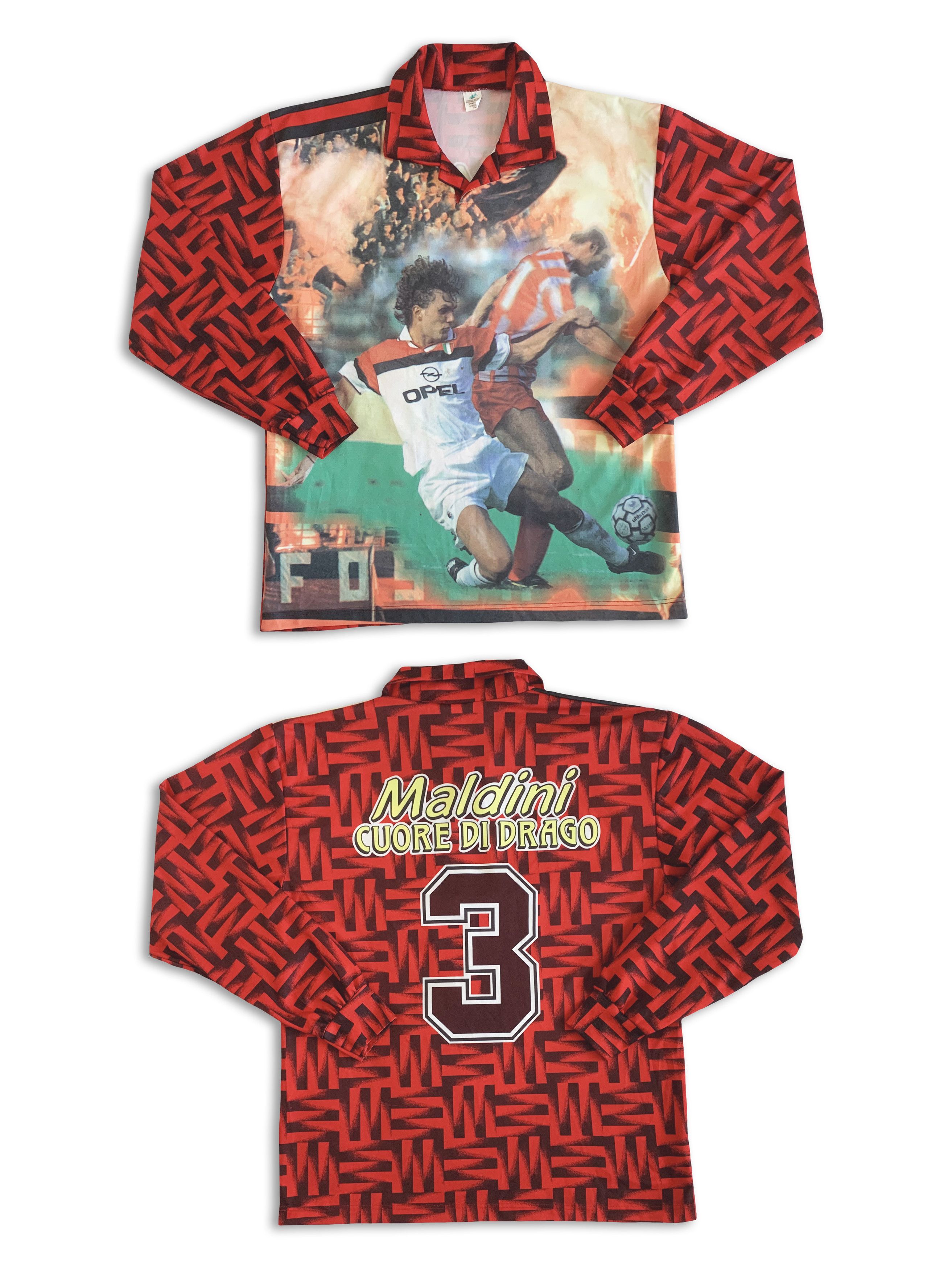 Vintage 90s MALDINI Jersey Football Soccer Kit AC Milan Fanimation Size US XL / EU 56 / 4 - 1 Thumbnail