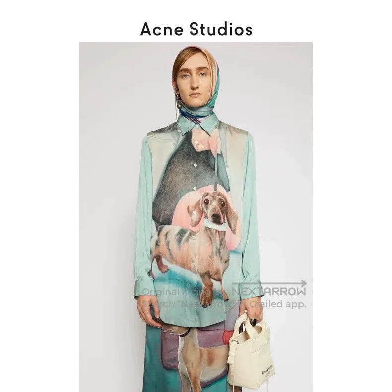 Acne Studios Acne Studios Blue Dog Printed Shirt Size 4XL / US 24-26 - 7 Thumbnail