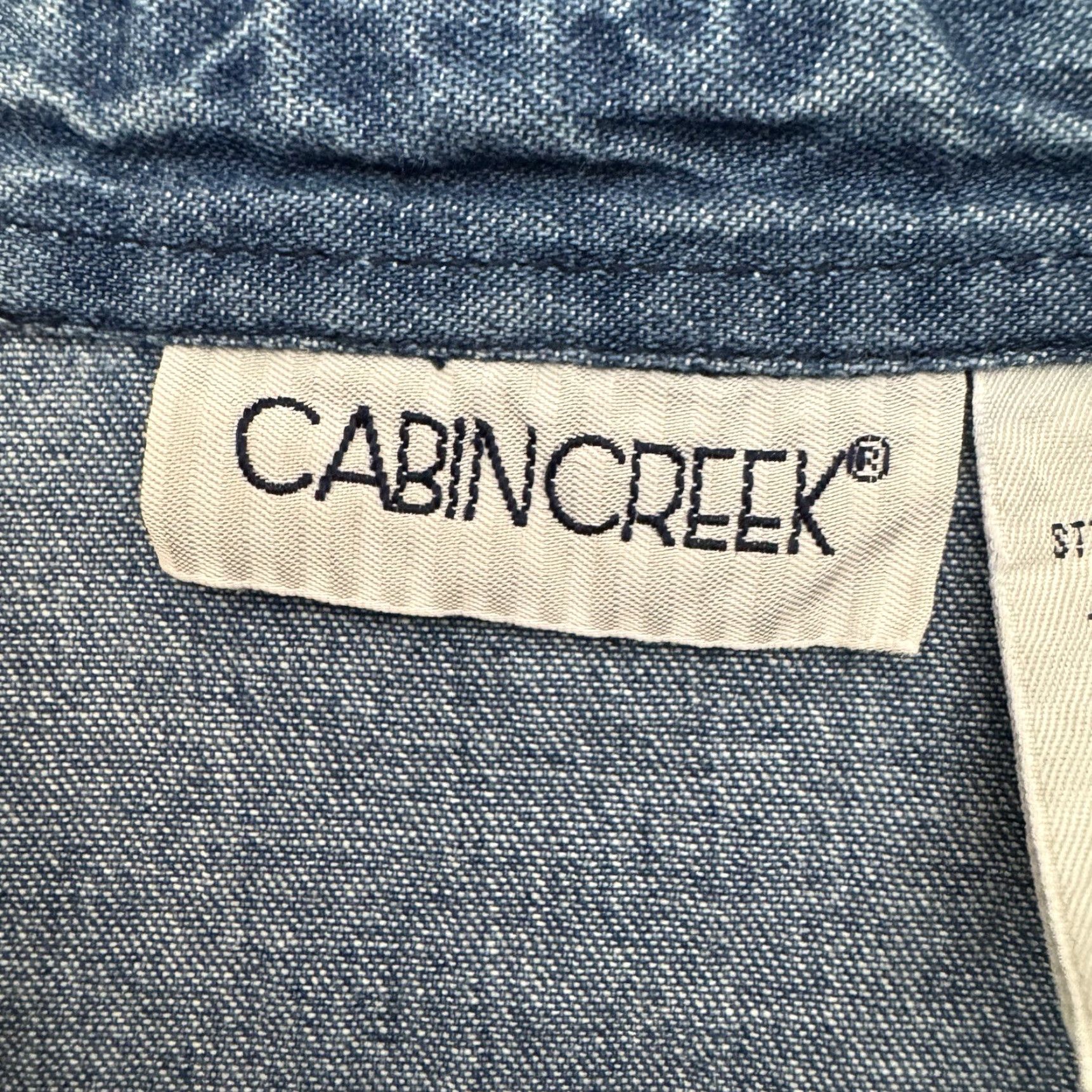 Denime VINTAGE Cabin Creek Denim Shirt 18W Plus Embroidered Autumn Leaves 90s Y2K Farm Shirt Women Size XXL / US 16-18 / IT 52-54 - 4 Thumbnail