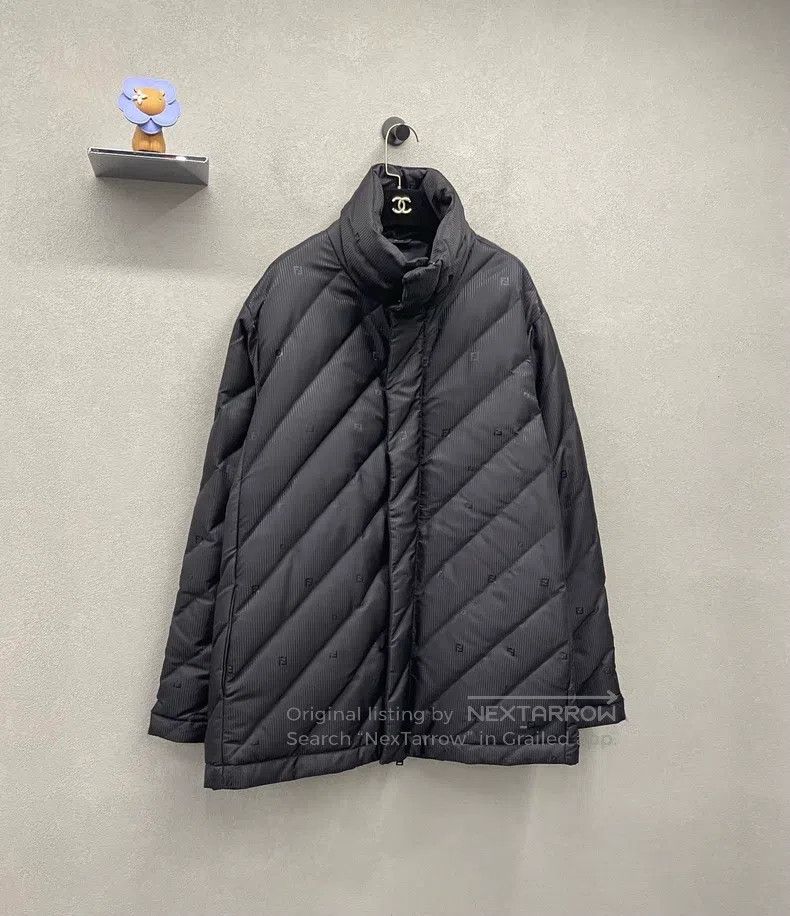 Fendi Fendi Black stand collar down jacket with hidden logo, nyl Size US L / EU 52-54 / 3 - 1 Thumbnail