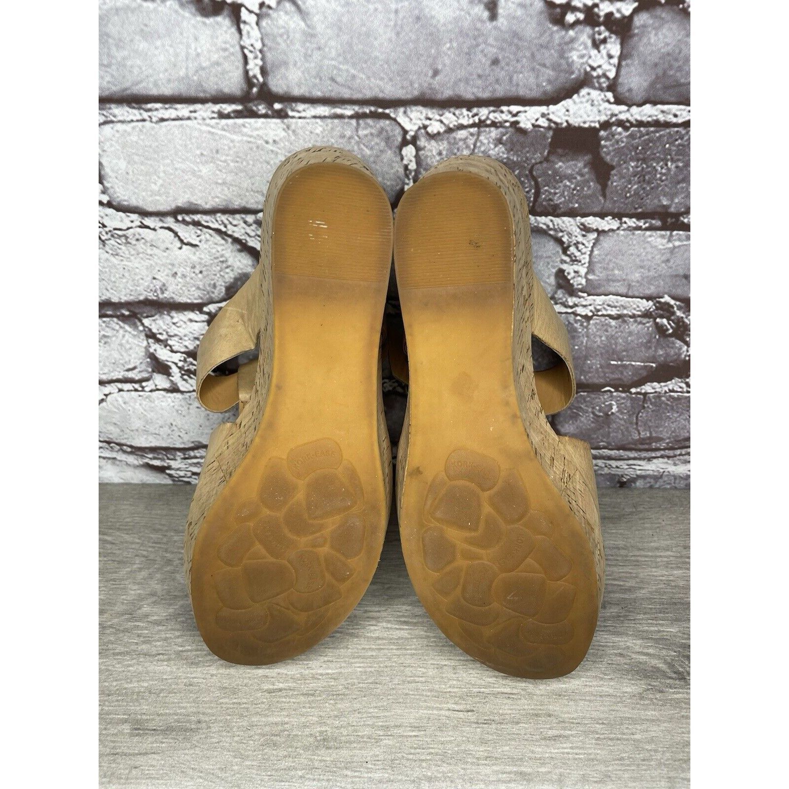 Other Kork Ease Tan Leather Cork Platform Strap High Wedge Sandals Size US 10 / IT 40 - 16 Thumbnail